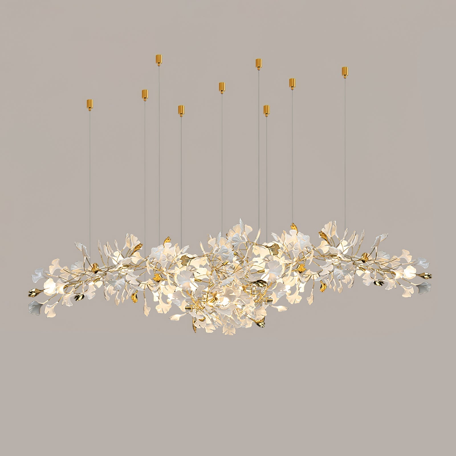 Olivia Ceramic Gingko Chandelier Luxury Hotel Staircase - Letslighting