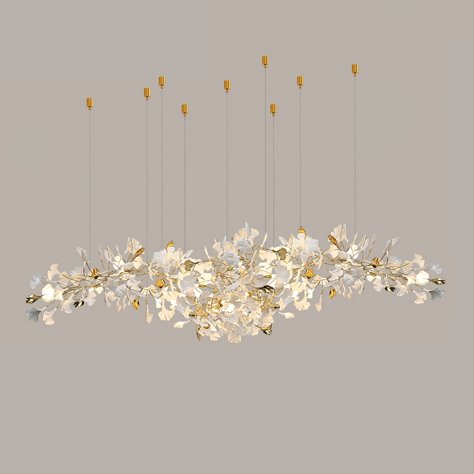 Olivia Ceramic Gingko Chandelier Luxury Hotel Staircase - Letslighting