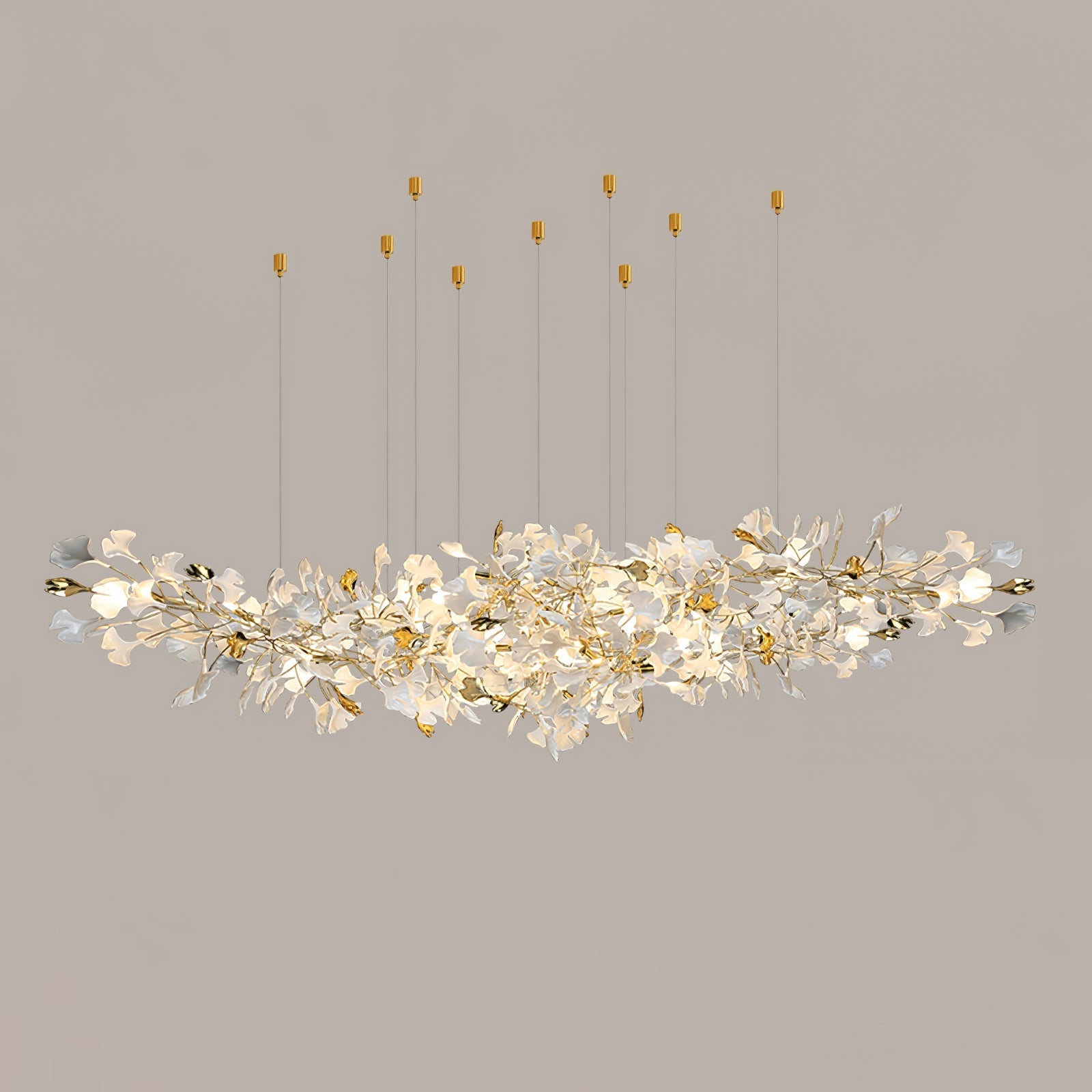 Olivia Ceramic Gingko Chandelier Luxury Hotel Staircase - Letslighting