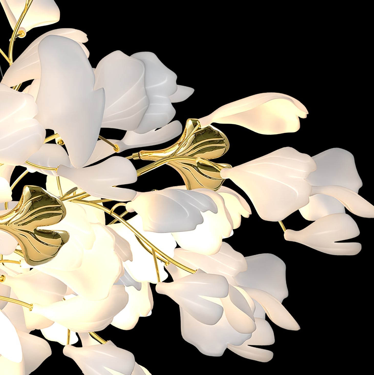 Olivia Ceramic Gingko Chandelier Luxury Hotel Staircase - Letslighting