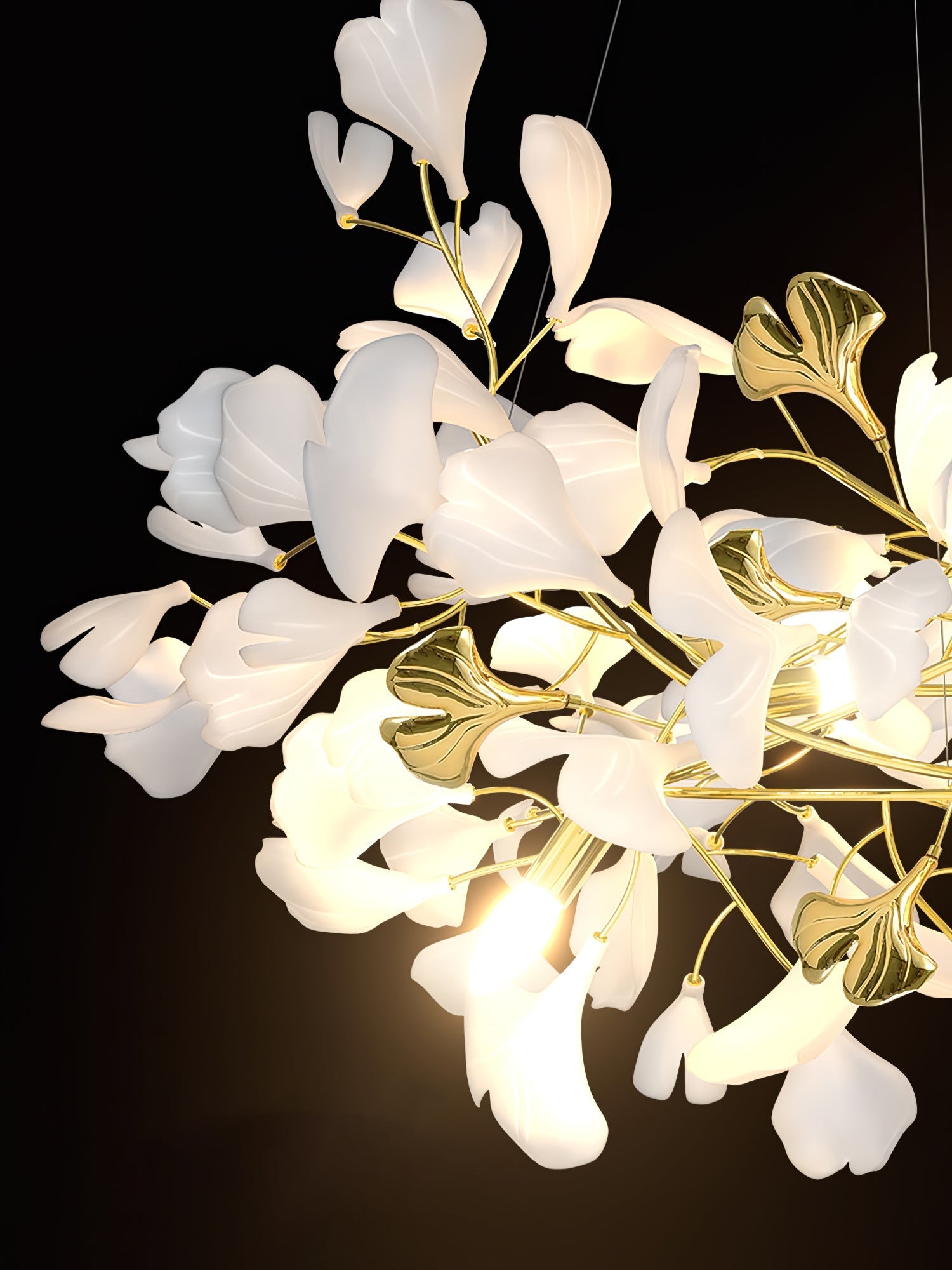 Olivia Ceramic Gingko Chandelier Luxury Hotel Staircase - Letslighting