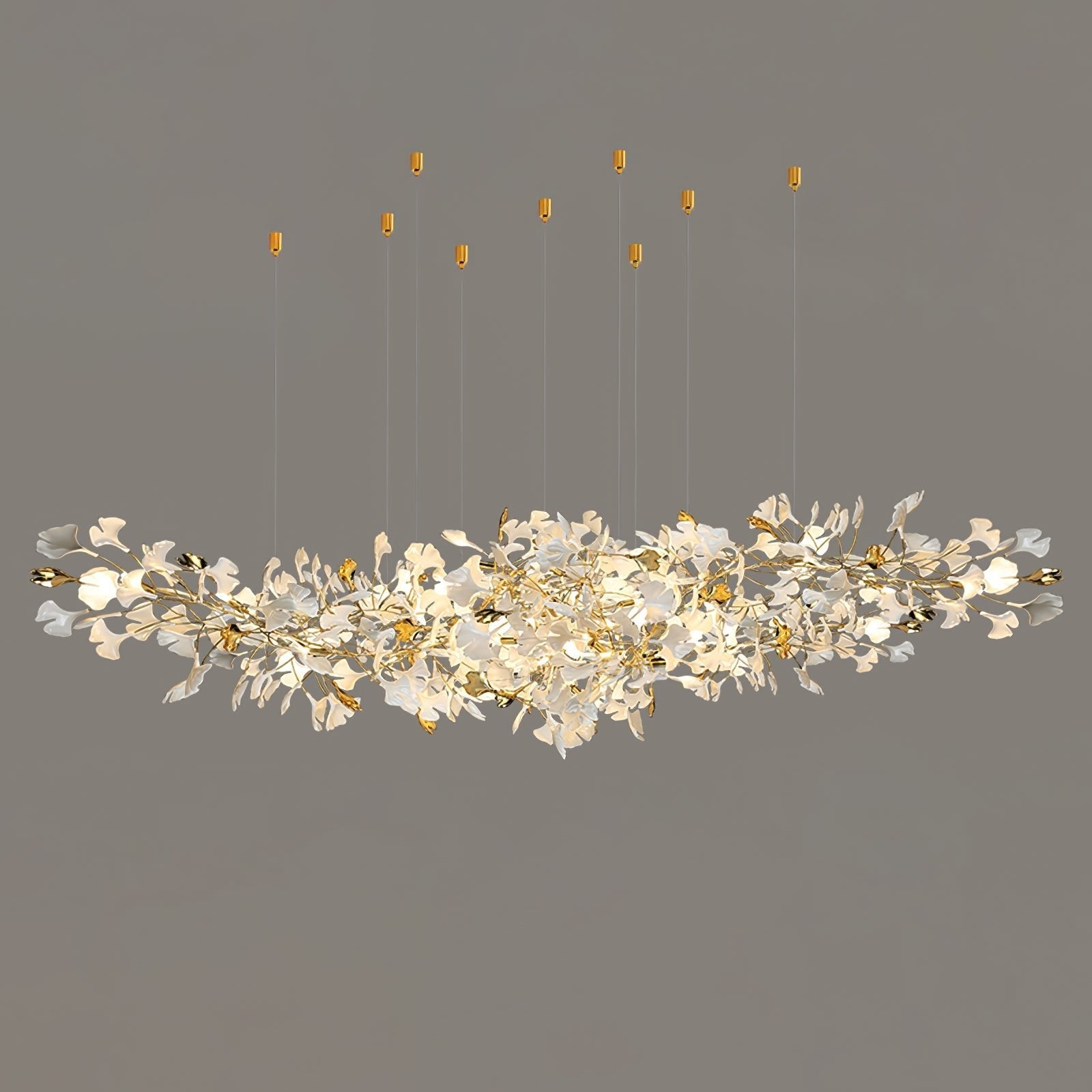 Olivia Ceramic Gingko Chandelier Luxury Hotel Staircase - Letslighting