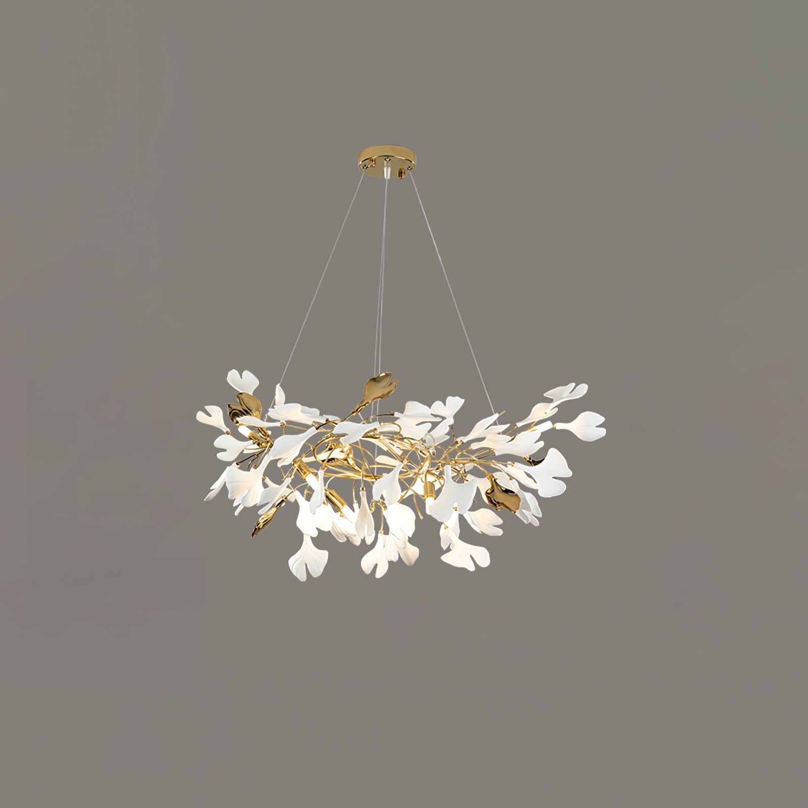 Olivia Ceramic Gingko Chandelier Luxury Hotel Staircase - Letslighting