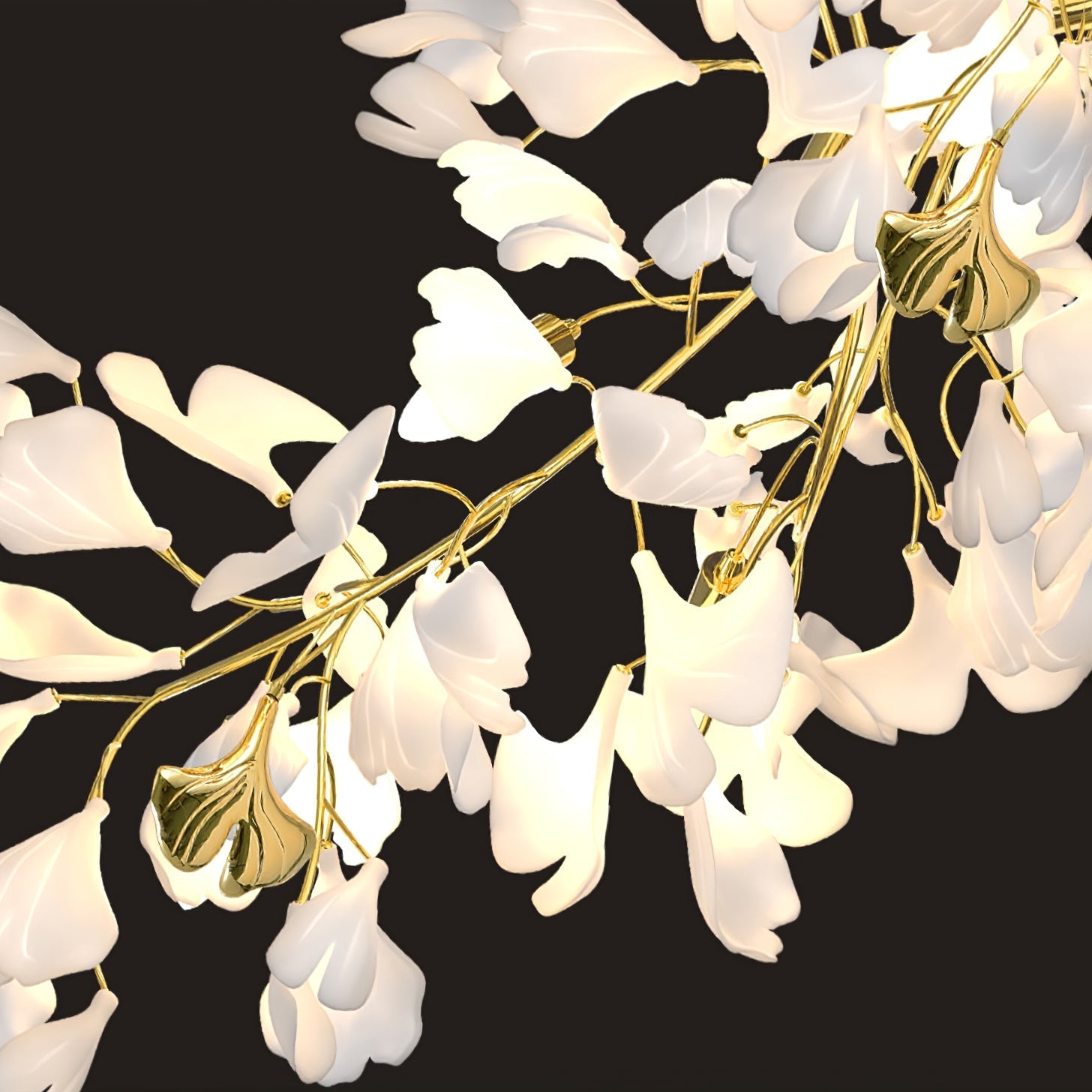 Olivia Ceramic Gingko Chandelier Luxury Hotel Staircase - Letslighting