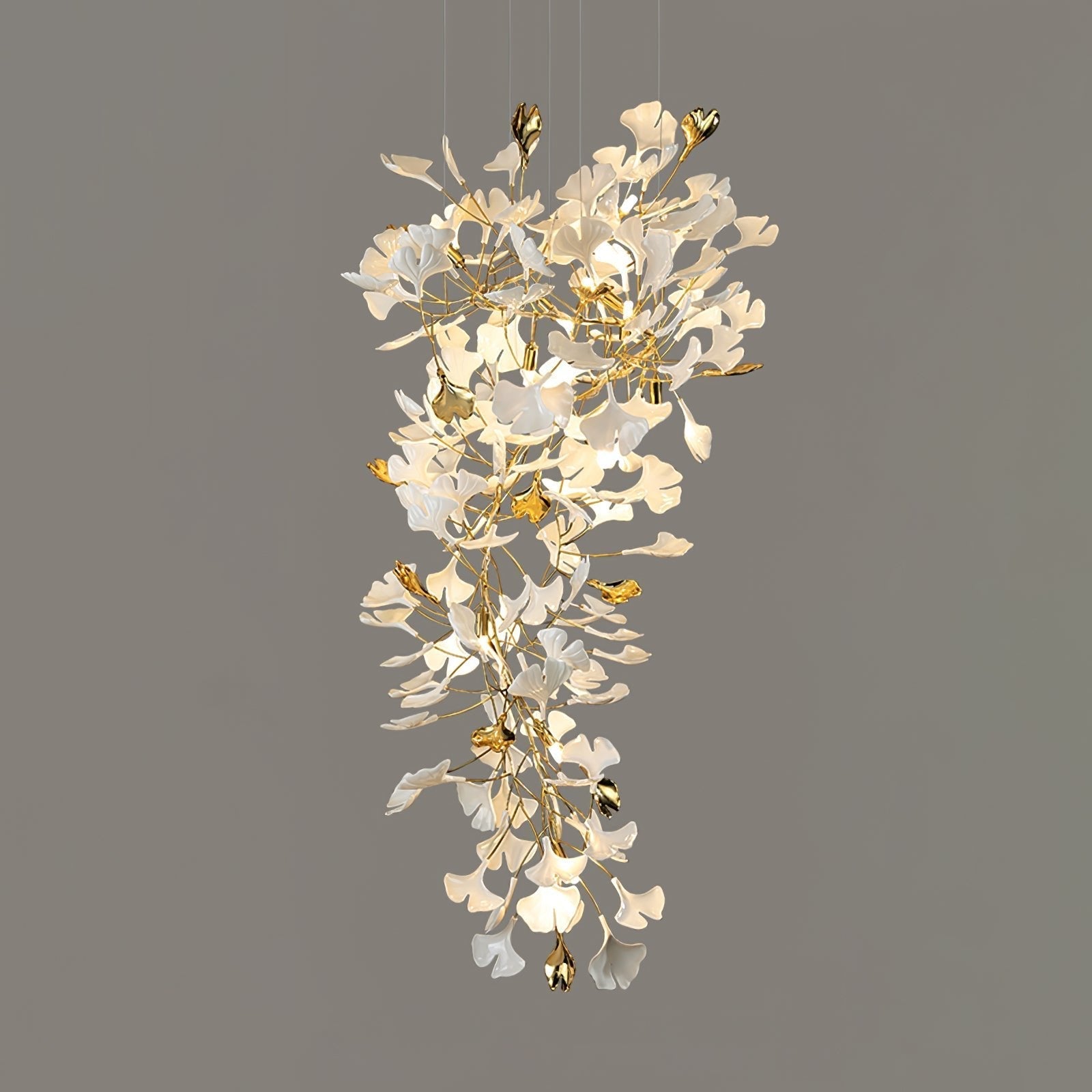 Olivia Ceramic Gingko Chandelier Luxury Hotel Staircase - Letslighting