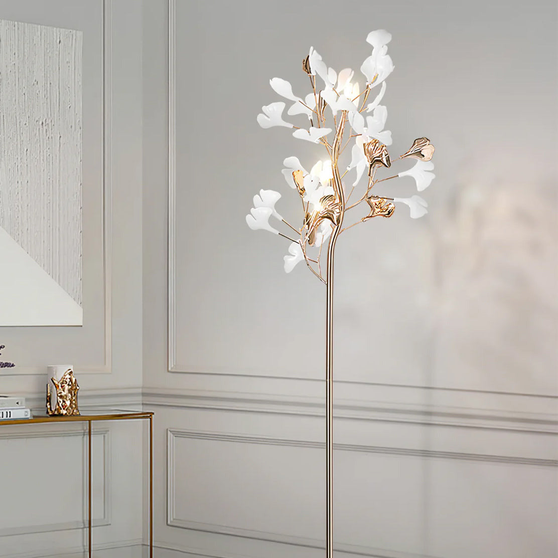 Olivia Gingko Ceramics Floor Lamp - Letslighting