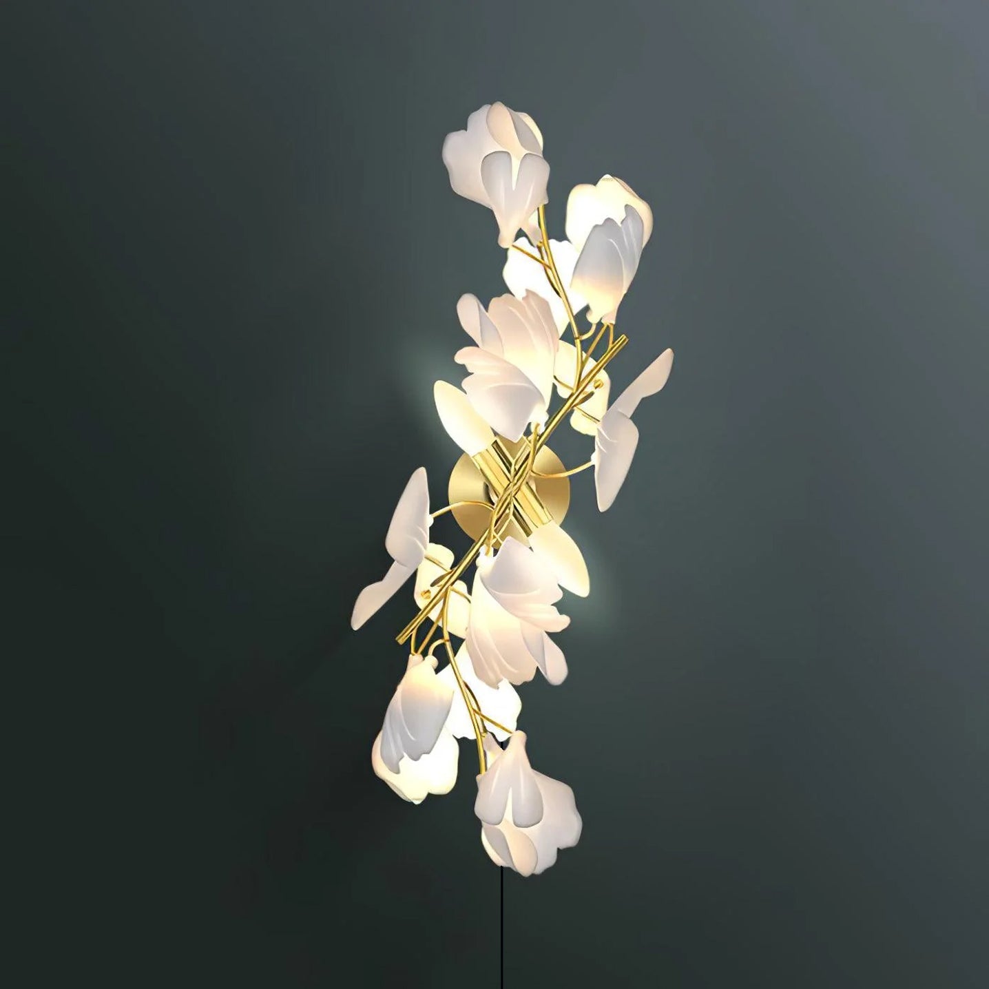 Lustra Wall Lamp Gingko Flowers Brass - Letslighting