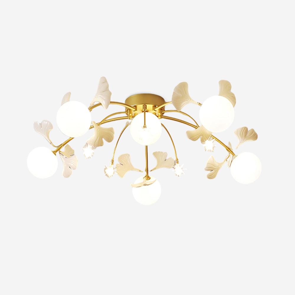 Capiz Gingko Glass Ball Ceiling Light - Letslighting