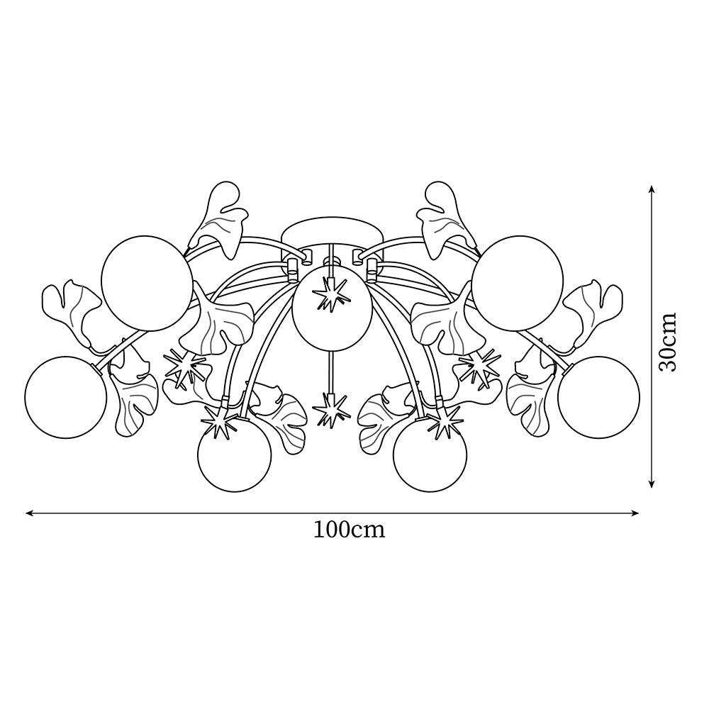 Capiz Gingko Glass Ball Ceiling Light - Letslighting