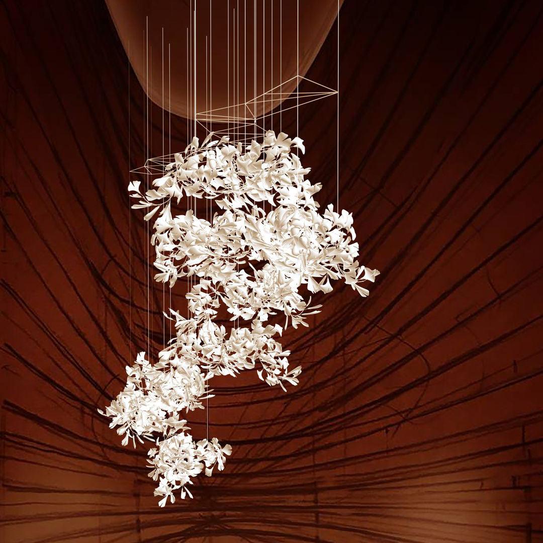 Alvenan Gingko Ceramic Combination Chandelier - Letslighting