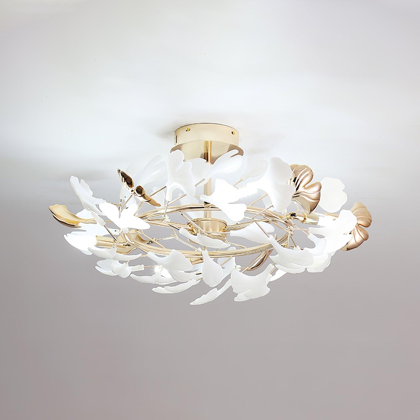 Artheel Premium Nordic Art Gingko Rotating Ceramics Ceiling Lamp - Letslighting