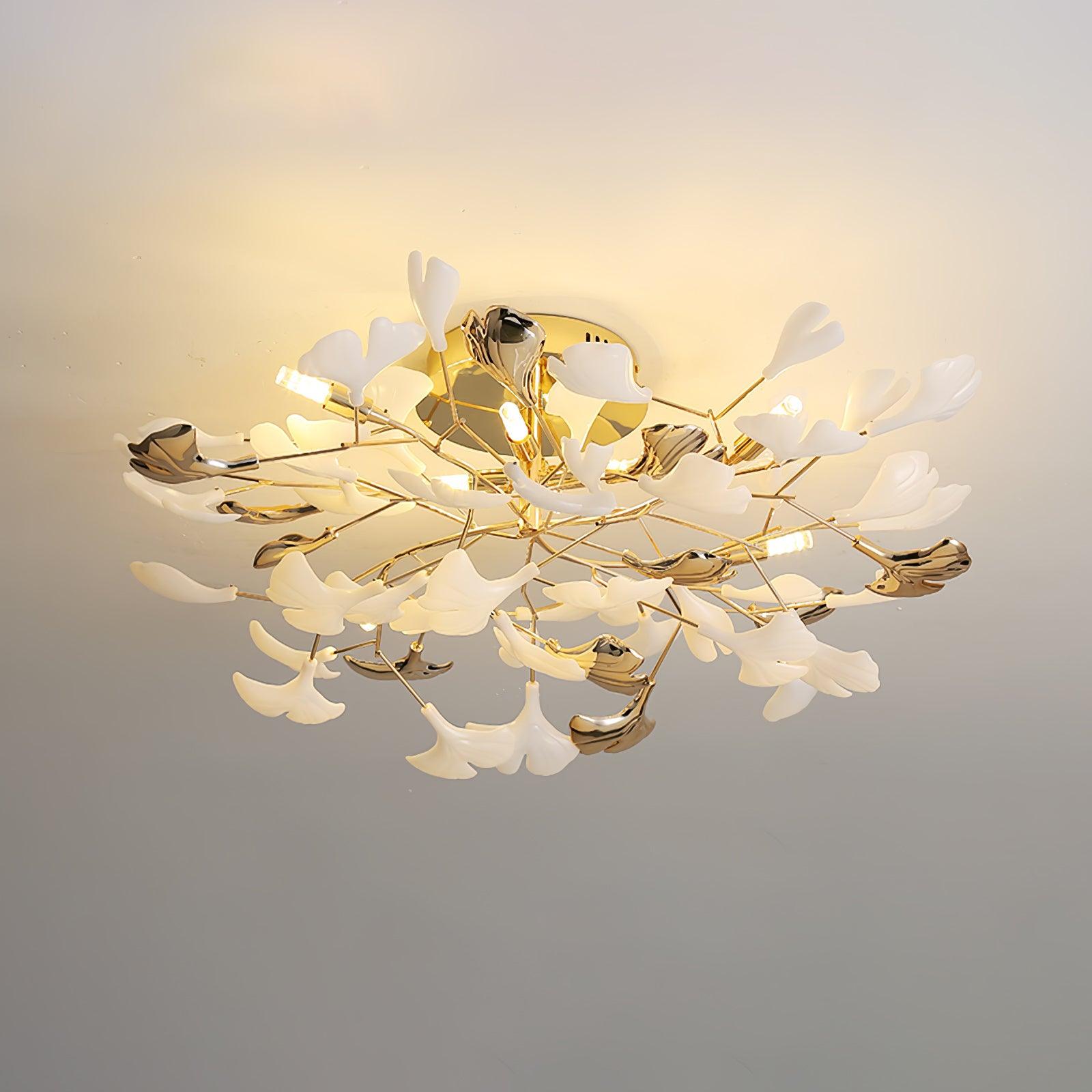Artheel Premium Nordic Art Gingko Rotating Ceramics Ceiling Lamp - Letslighting