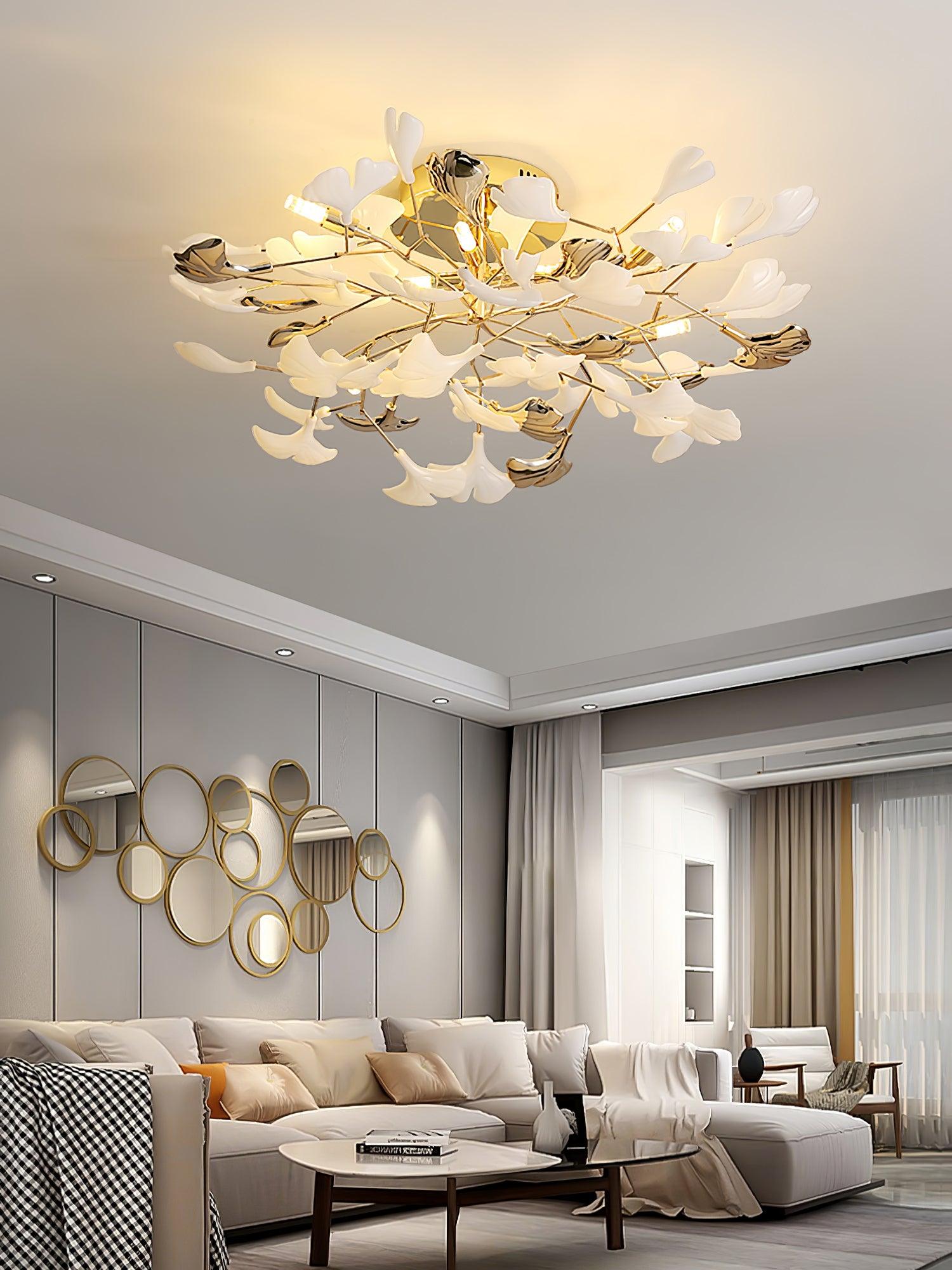 Artheel Premium Nordic Art Gingko Rotating Ceramics Ceiling Lamp - Letslighting