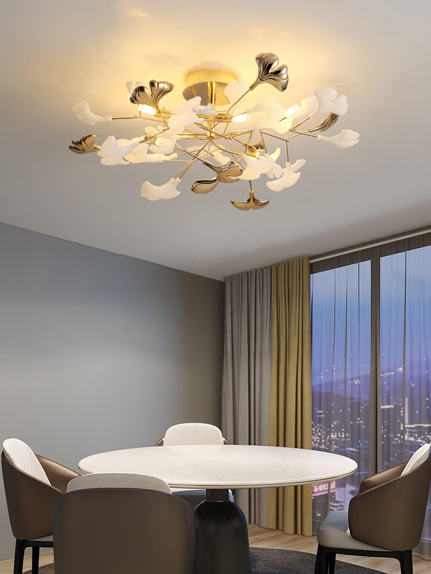 Artheel Premium Nordic Art Gingko Rotating Ceramics Ceiling Lamp - Letslighting