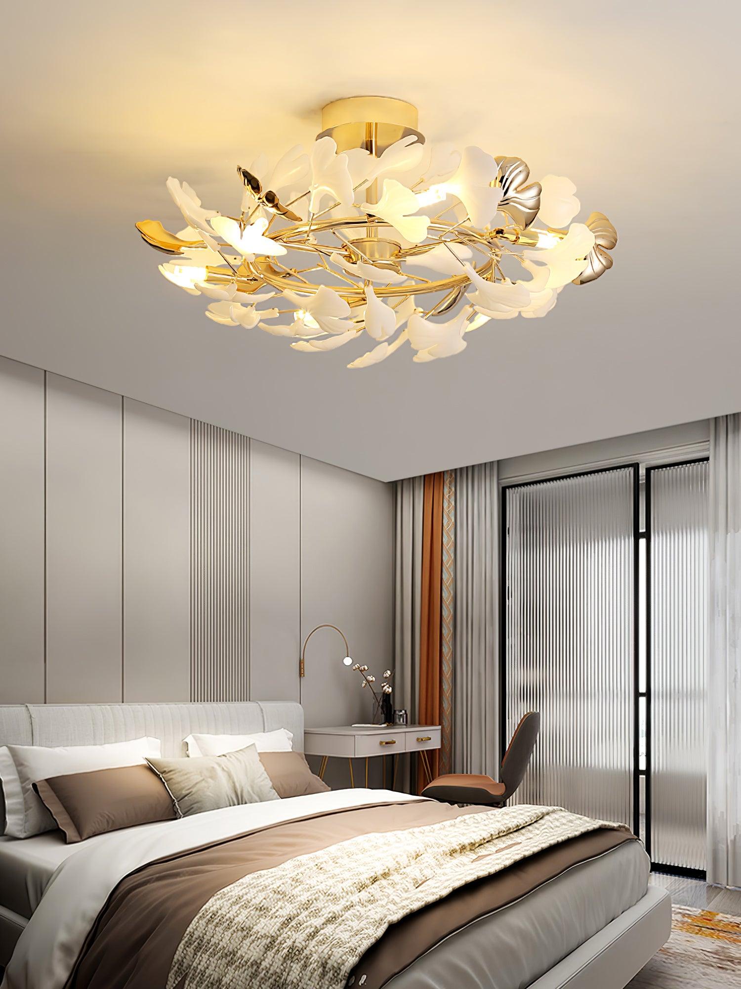 Artheel Premium Nordic Art Gingko Rotating Ceramics Ceiling Lamp - Letslighting