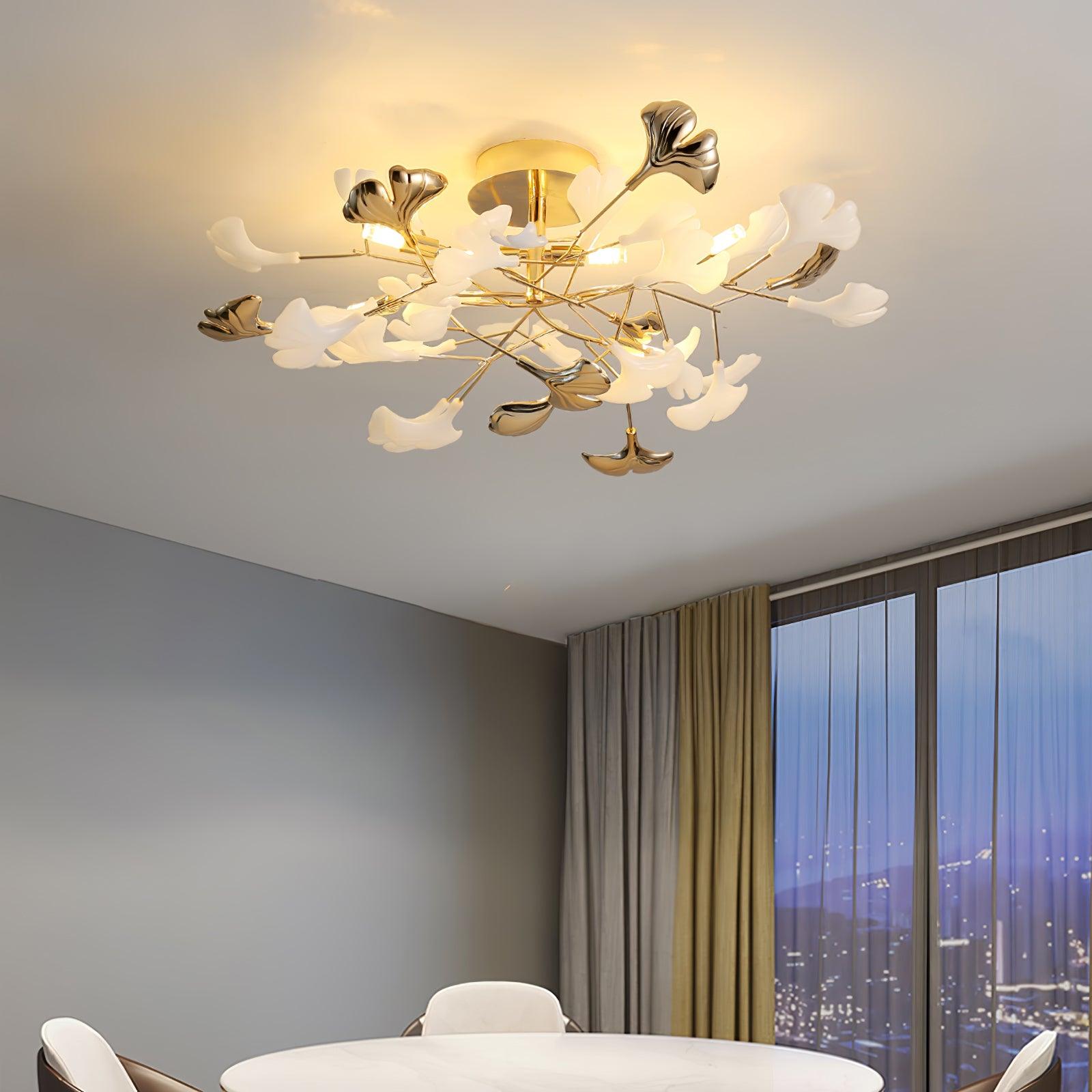 Artheel Premium Nordic Art Gingko Rotating Ceramics Ceiling Lamp - Letslighting