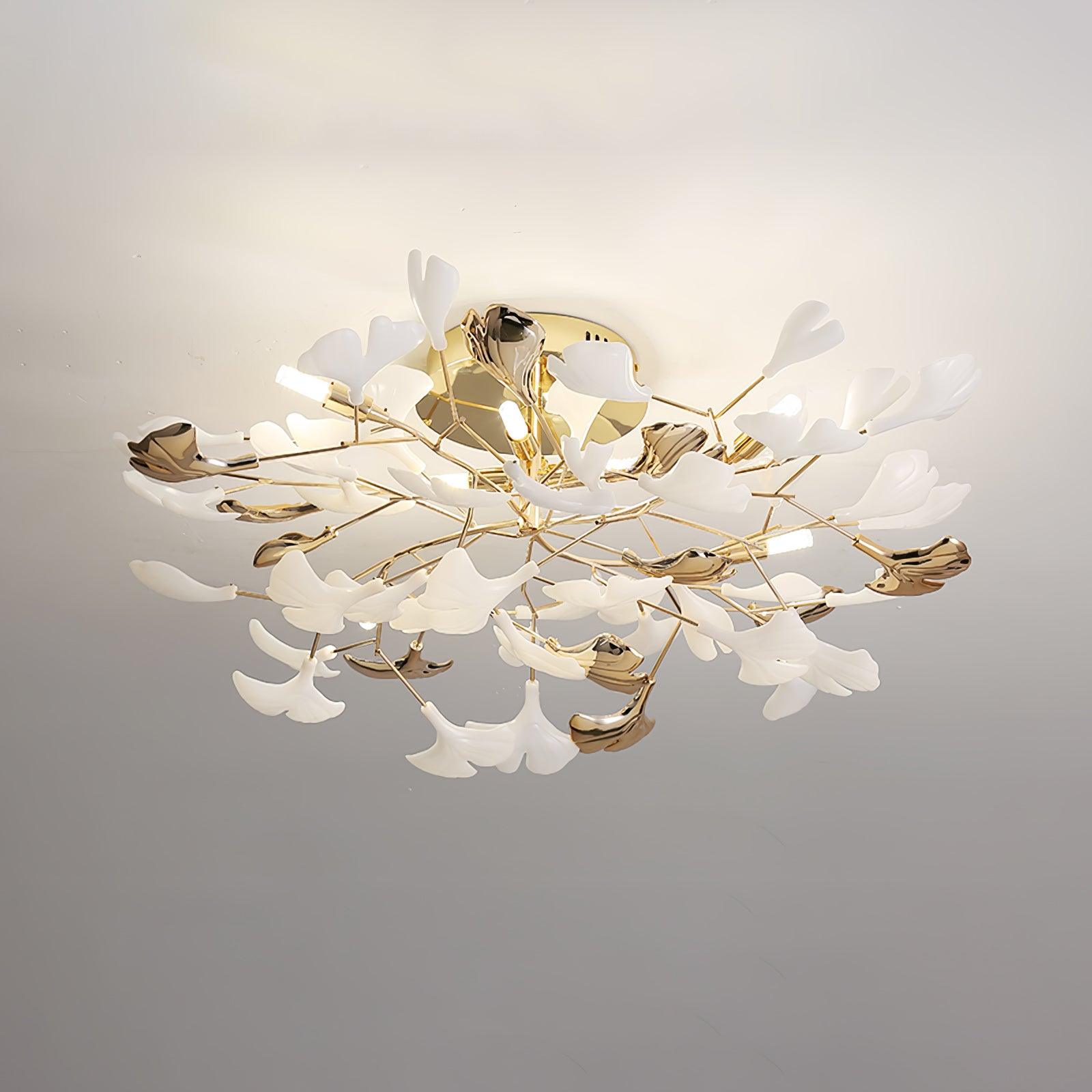 Artheel Premium Nordic Art Gingko Rotating Ceramics Ceiling Lamp - Letslighting