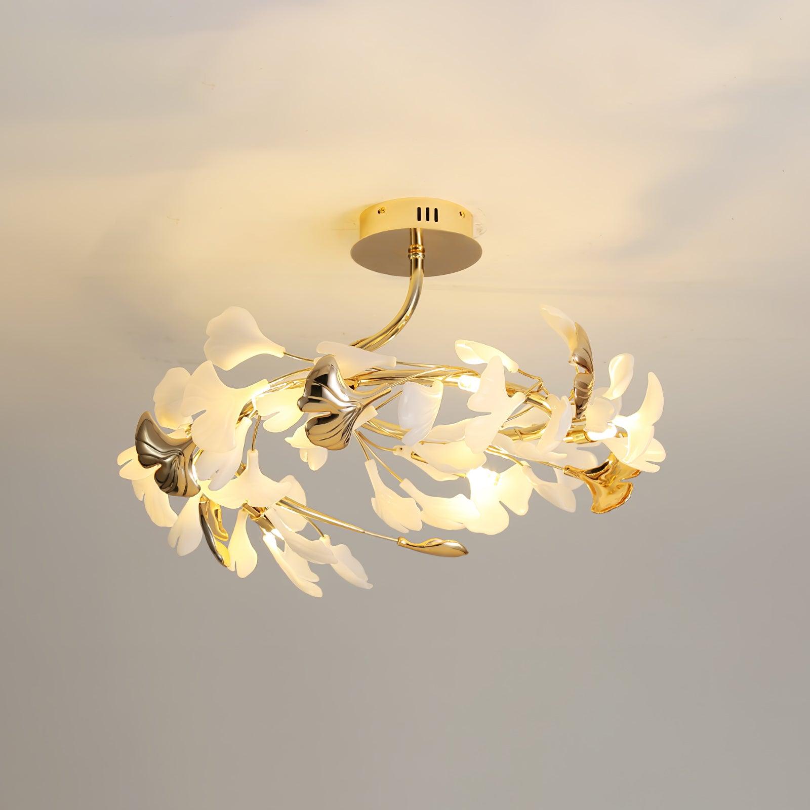 Artheel Premium Nordic Art Gingko Rotating Ceramics Ceiling Lamp - Letslighting