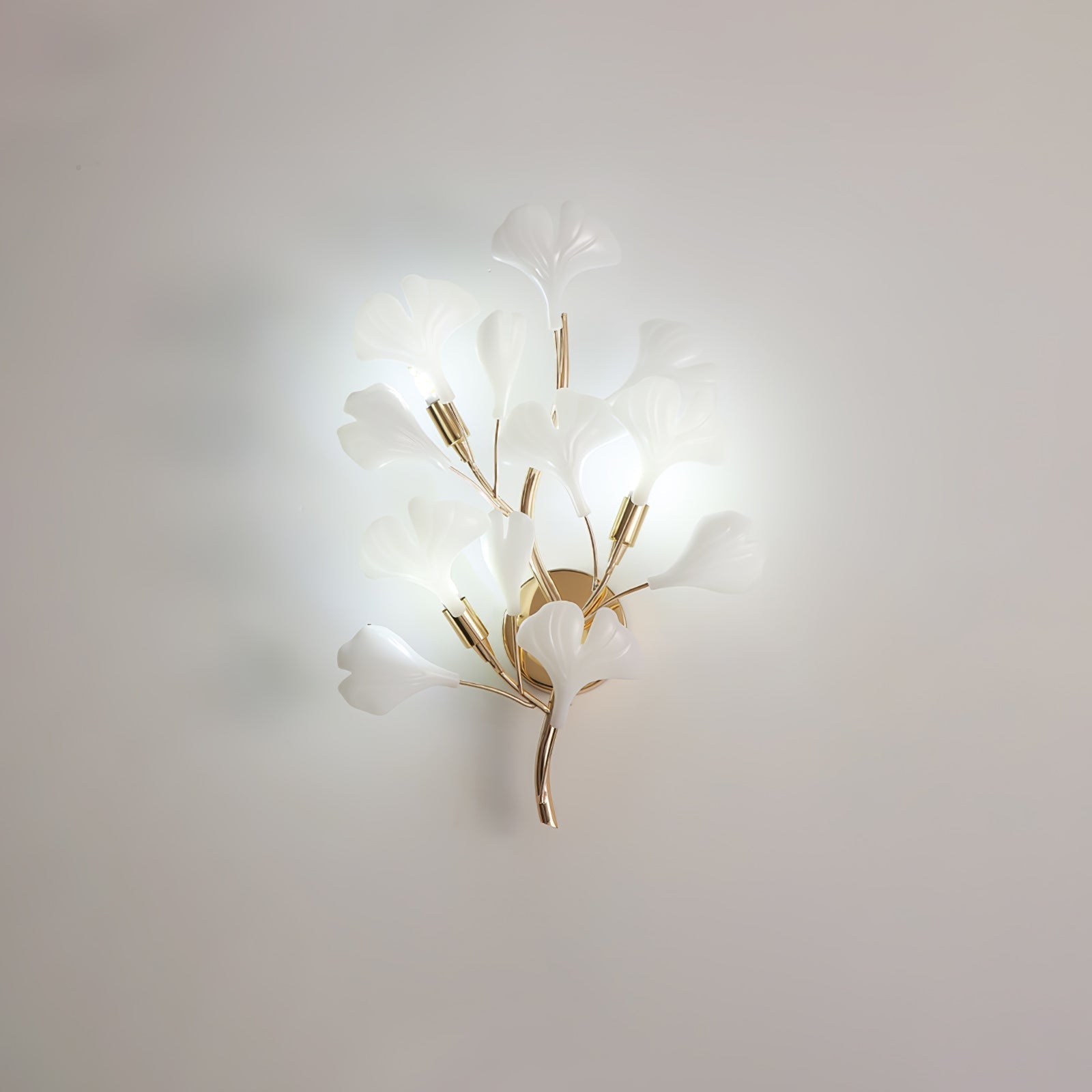 Wylie Postmodern Luxury Gingko Ceramics Wall Lamp - Letslighting