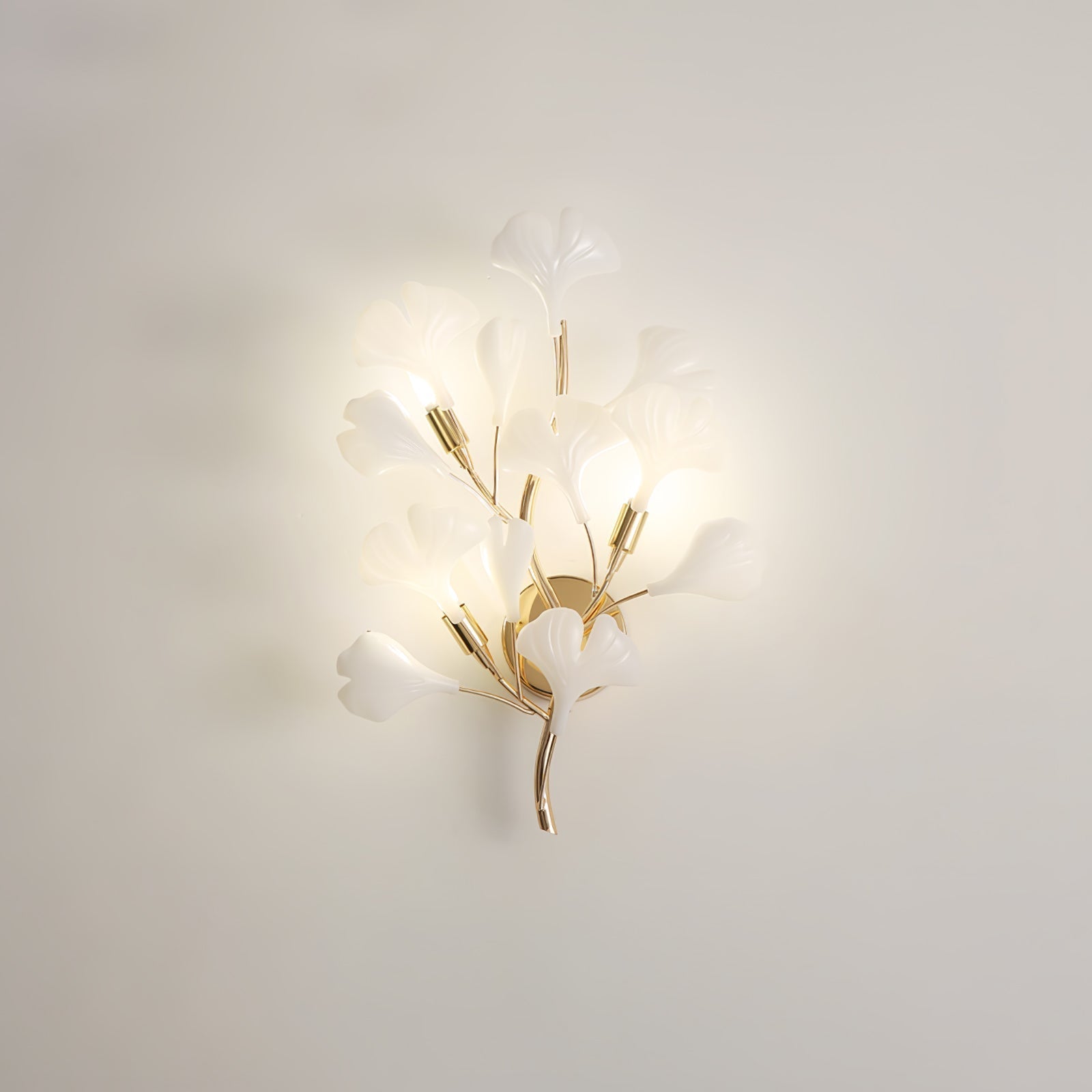 Wylie Postmodern Luxury Gingko Ceramics Wall Lamp - Letslighting