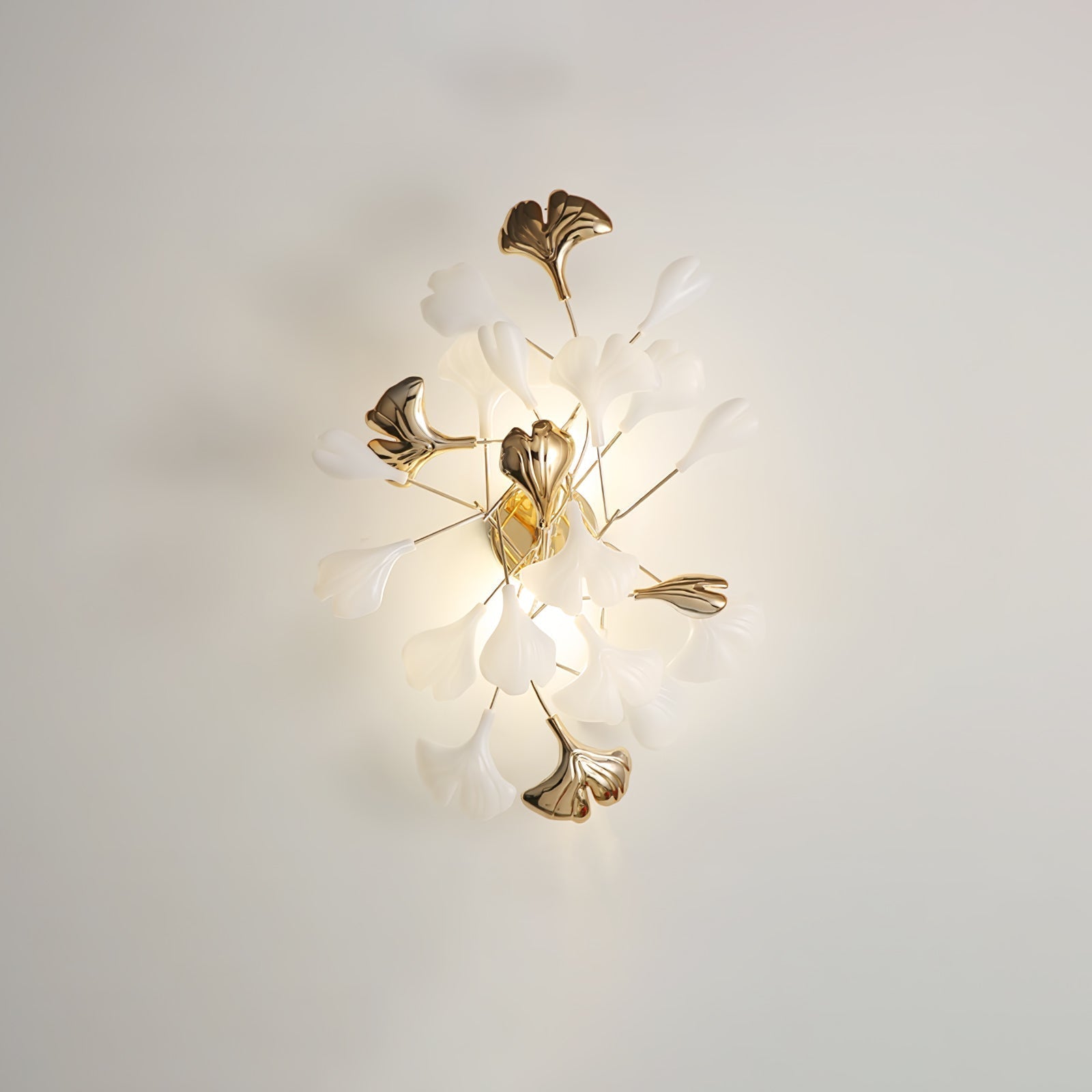 Wylie Postmodern Luxury Gingko Ceramics Wall Lamp - Letslighting