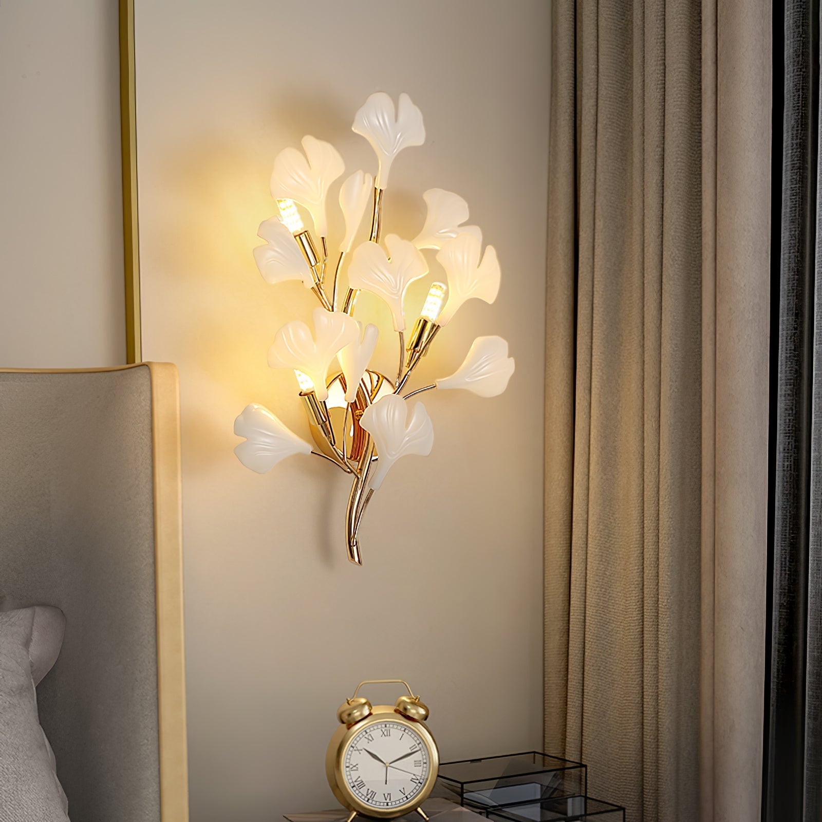 Wylie Postmodern Luxury Gingko Ceramics Wall Lamp - Letslighting