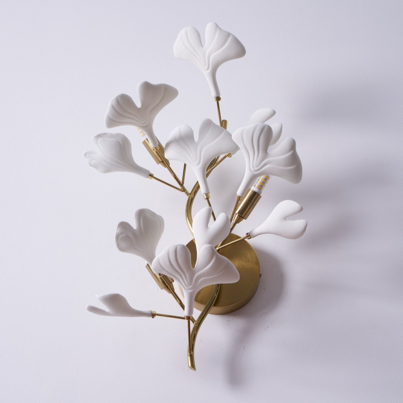 Wylie Postmodern Luxury Gingko Ceramics Wall Lamp - Letslighting