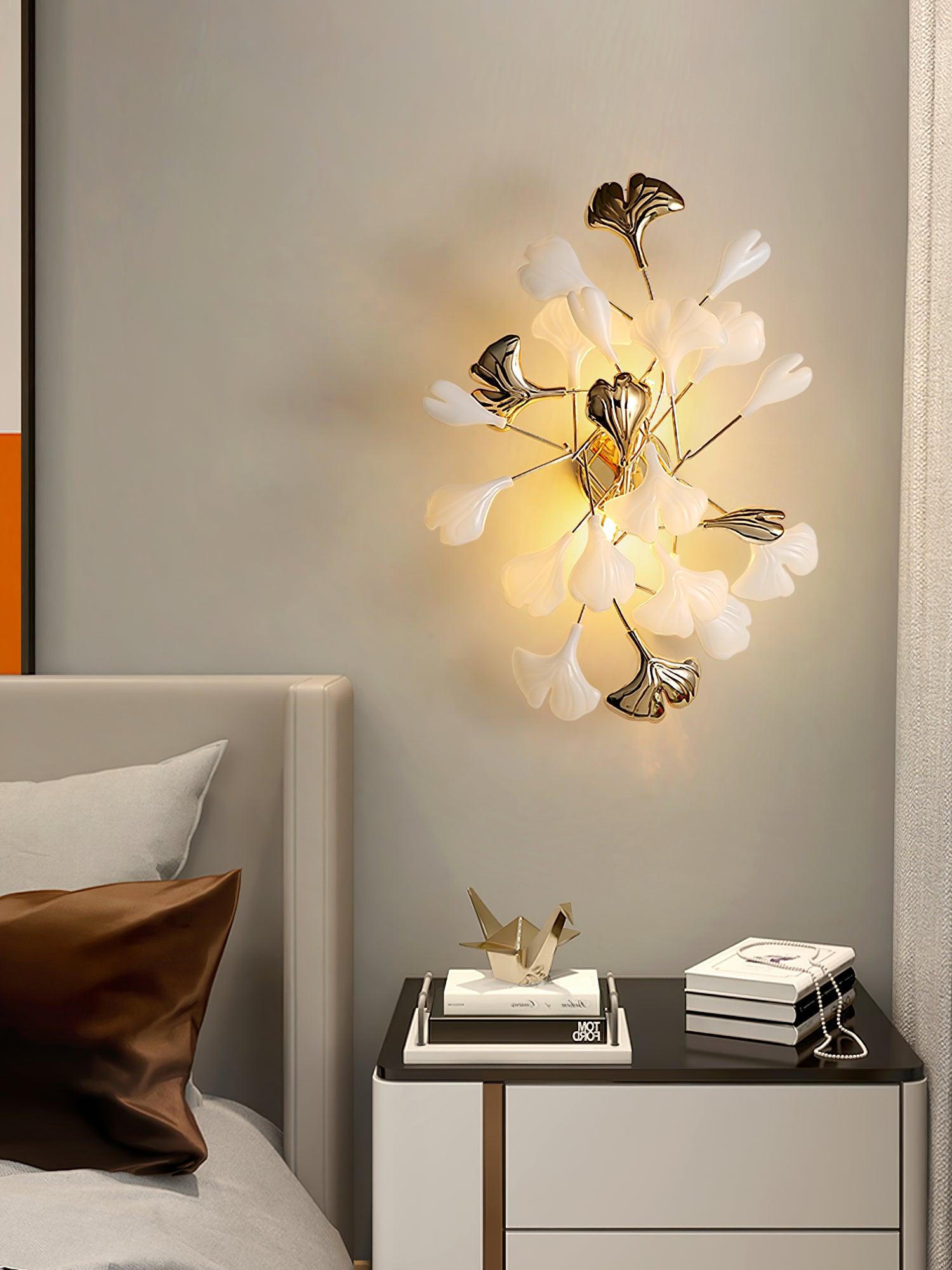 Wylie Postmodern Luxury Gingko Ceramics Wall Lamp - Letslighting