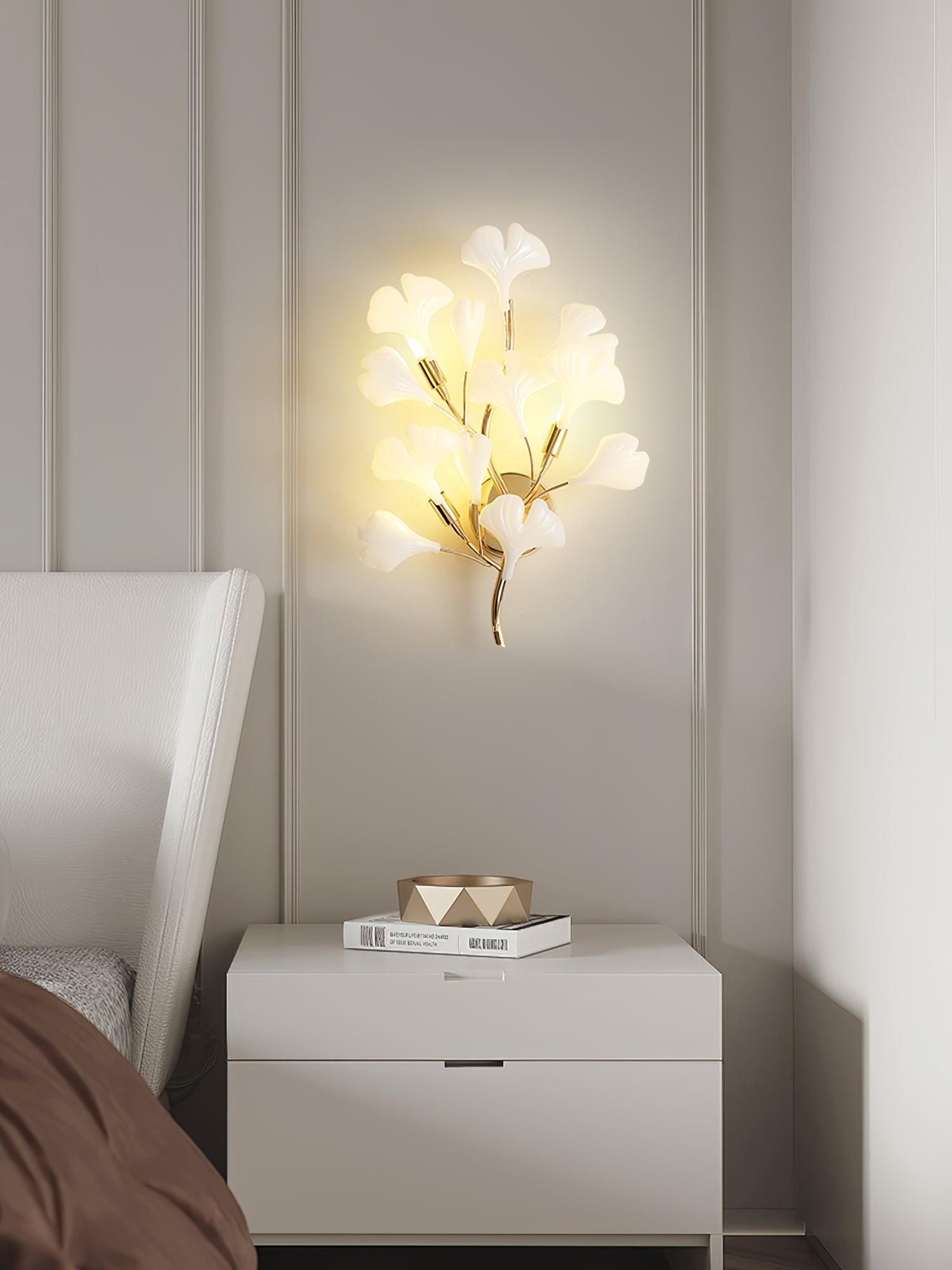 Wylie Postmodern Luxury Gingko Ceramics Wall Lamp - Letslighting