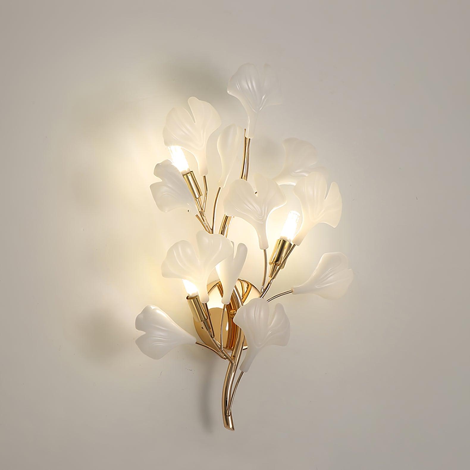 Wylie Postmodern Luxury Gingko Ceramics Wall Lamp - Letslighting