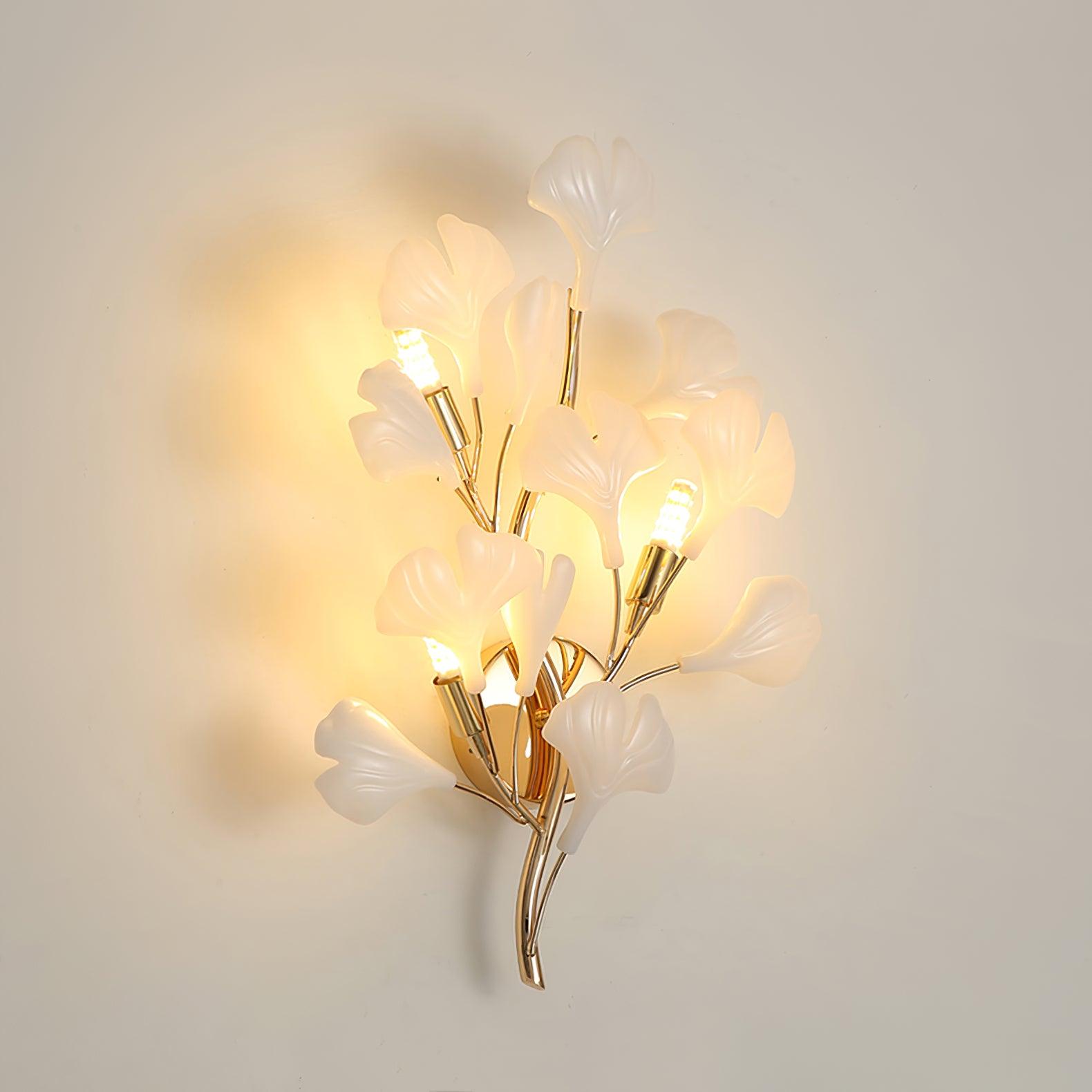 Wylie Postmodern Luxury Gingko Ceramics Wall Lamp - Letslighting