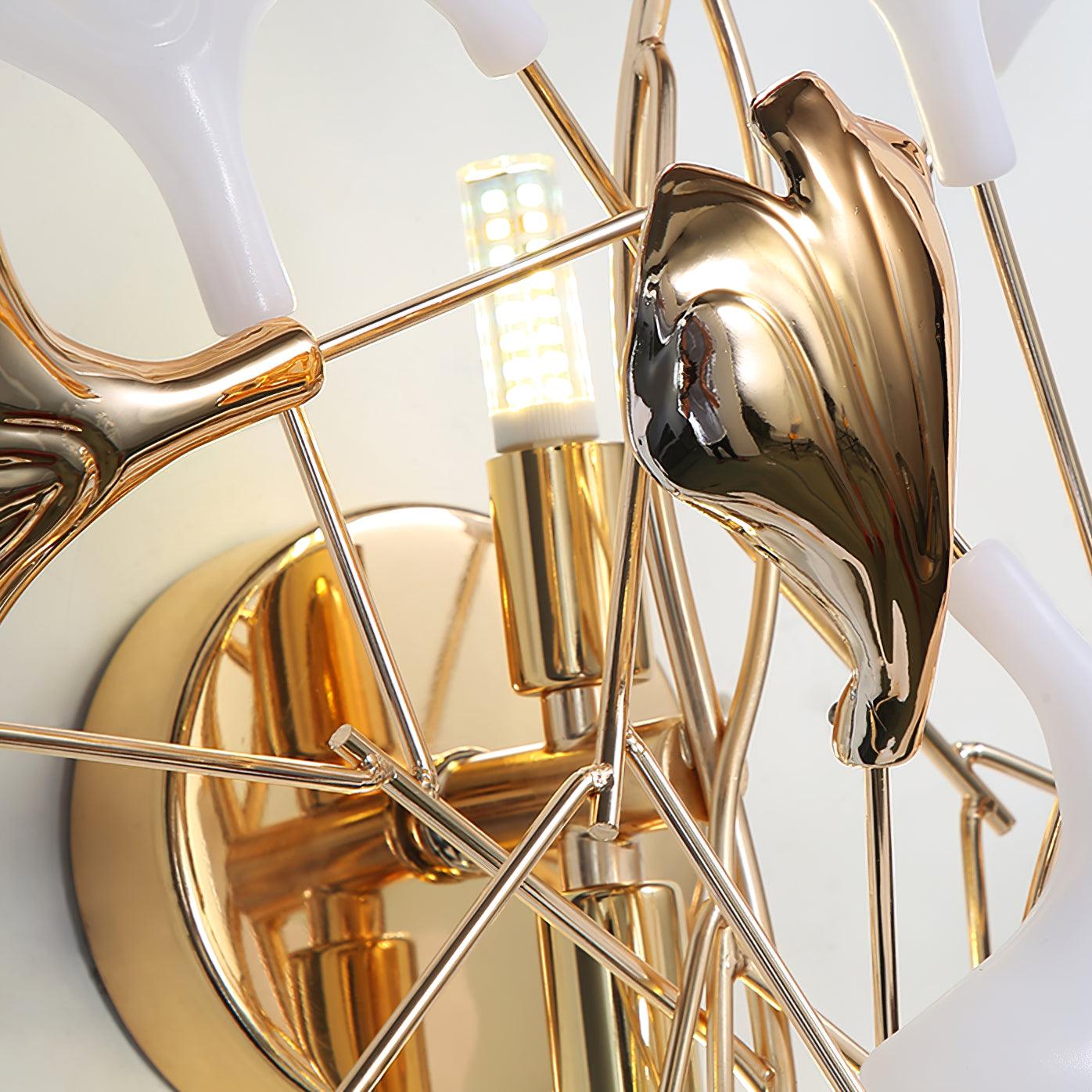 Wylie Postmodern Luxury Gingko Ceramics Wall Lamp - Letslighting