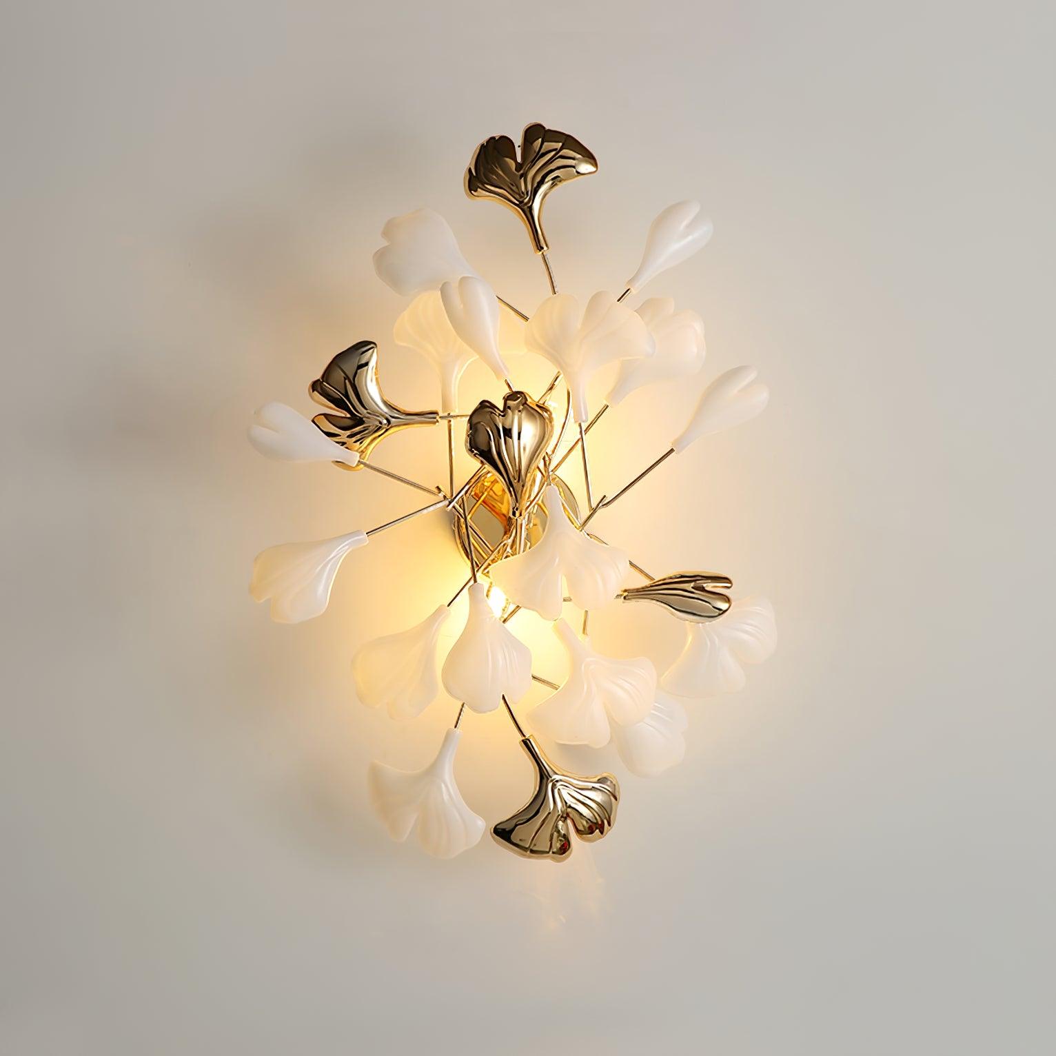 Wylie Postmodern Luxury Gingko Ceramics Wall Lamp - Letslighting