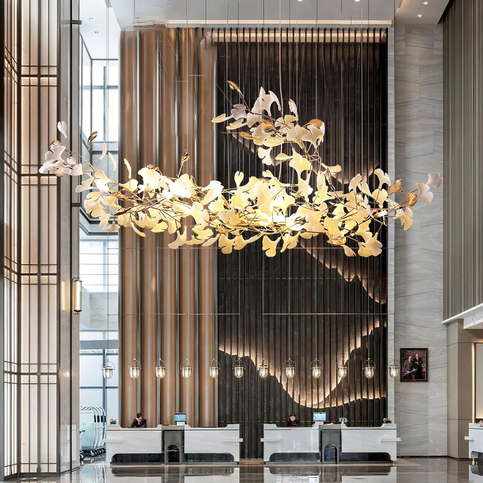 Unoryra Postmodern Luxury Ginkgo Cloud Ceramics Chandelier - Letslighting