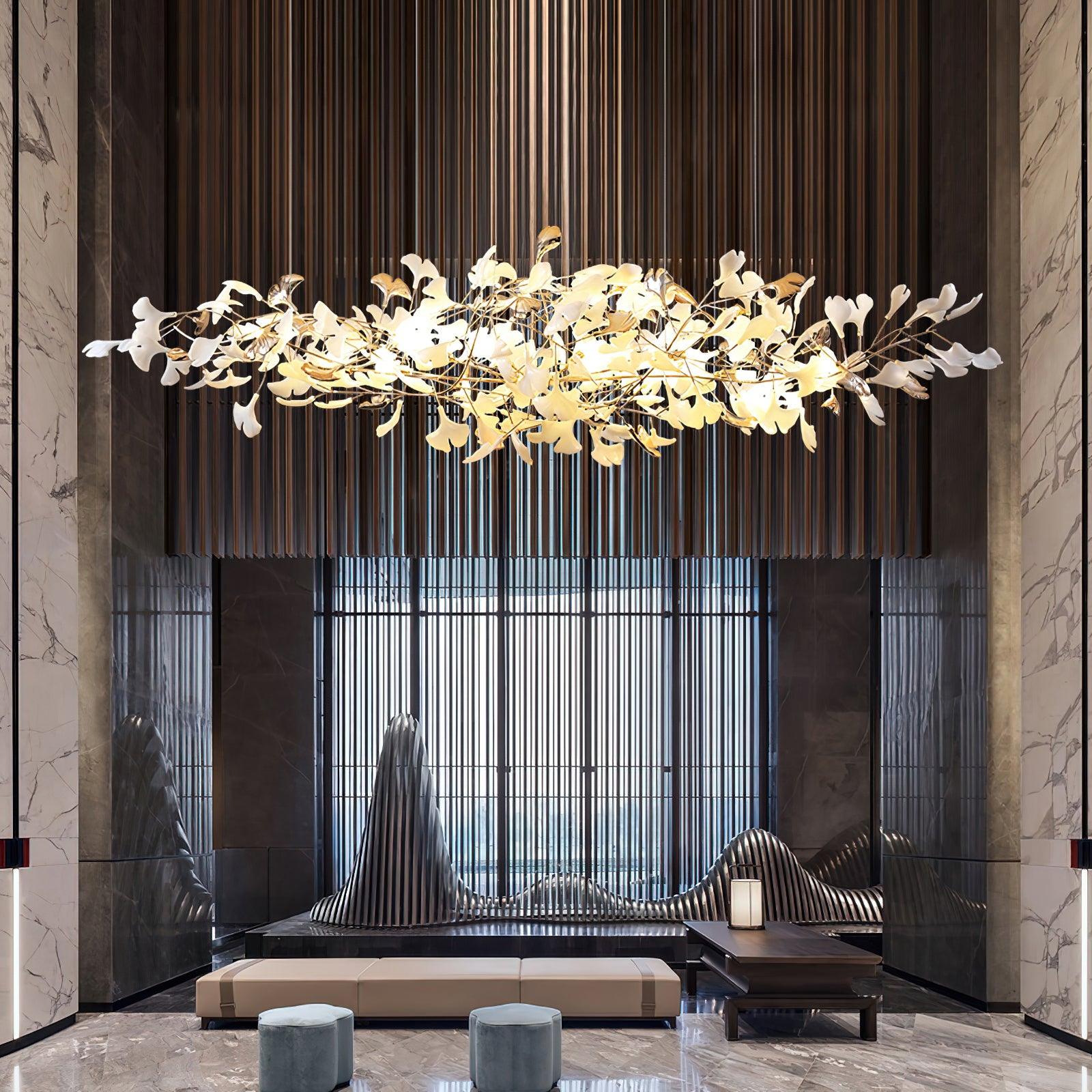 Unoryra Postmodern Luxury Ginkgo Cloud Ceramics Chandelier - Letslighting