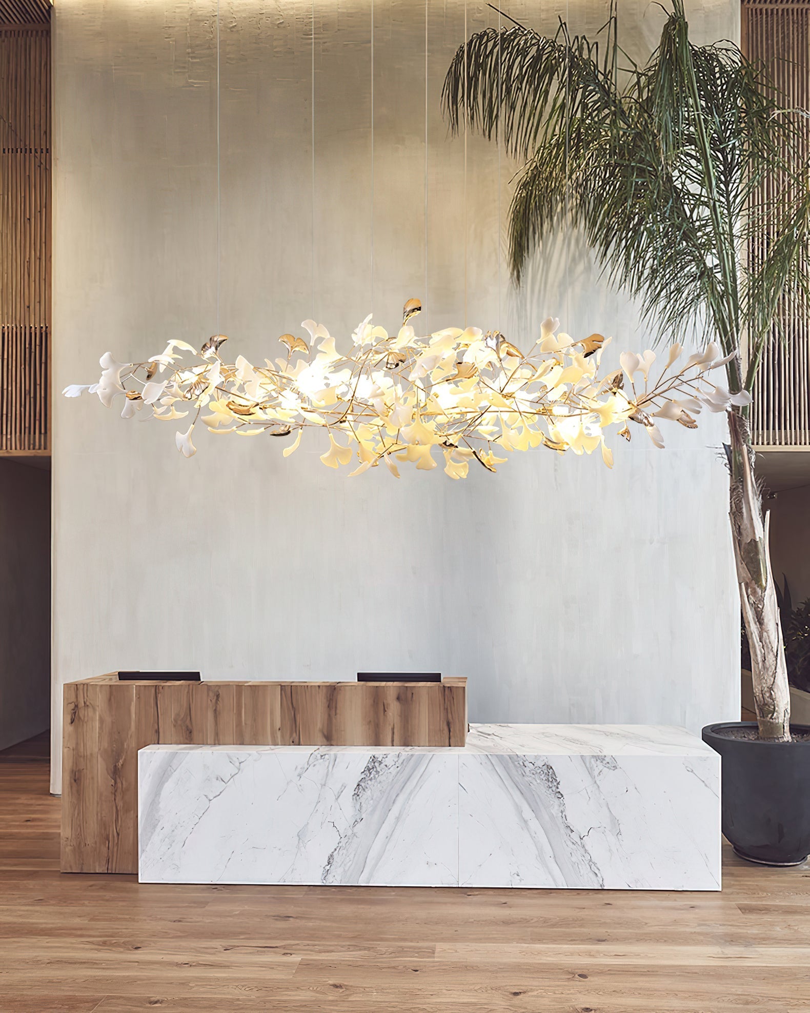 Unoryra Postmodern Luxury Ginkgo Cloud Ceramics Chandelier - Letslighting