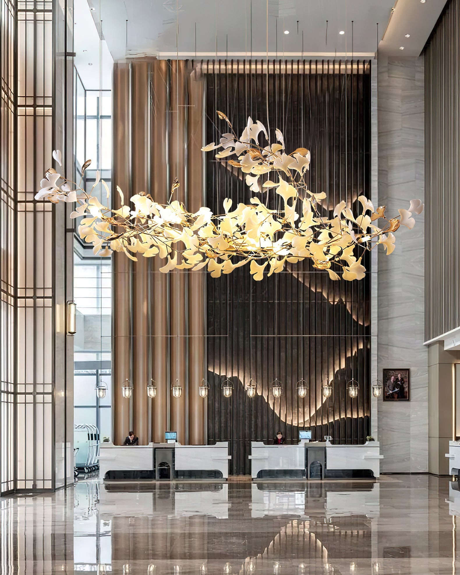 Unoryra Postmodern Luxury Ginkgo Cloud Ceramics Chandelier - Letslighting