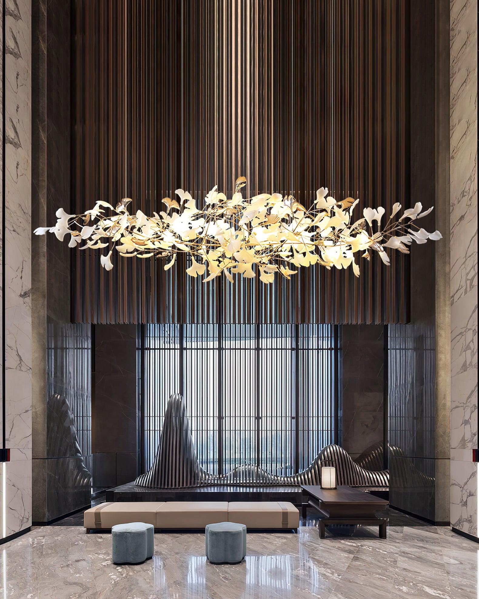 Unoryra Postmodern Luxury Ginkgo Cloud Ceramics Chandelier - Letslighting