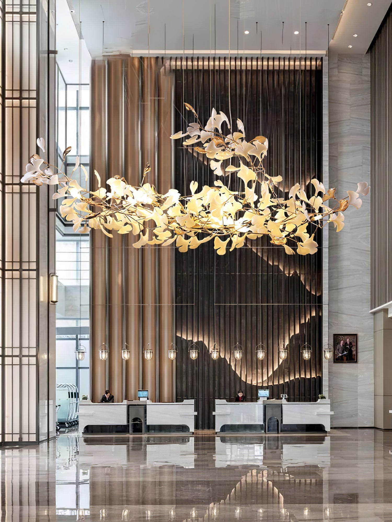 Unoryra Postmodern Luxury Ginkgo Cloud Ceramics Chandelier - Letslighting