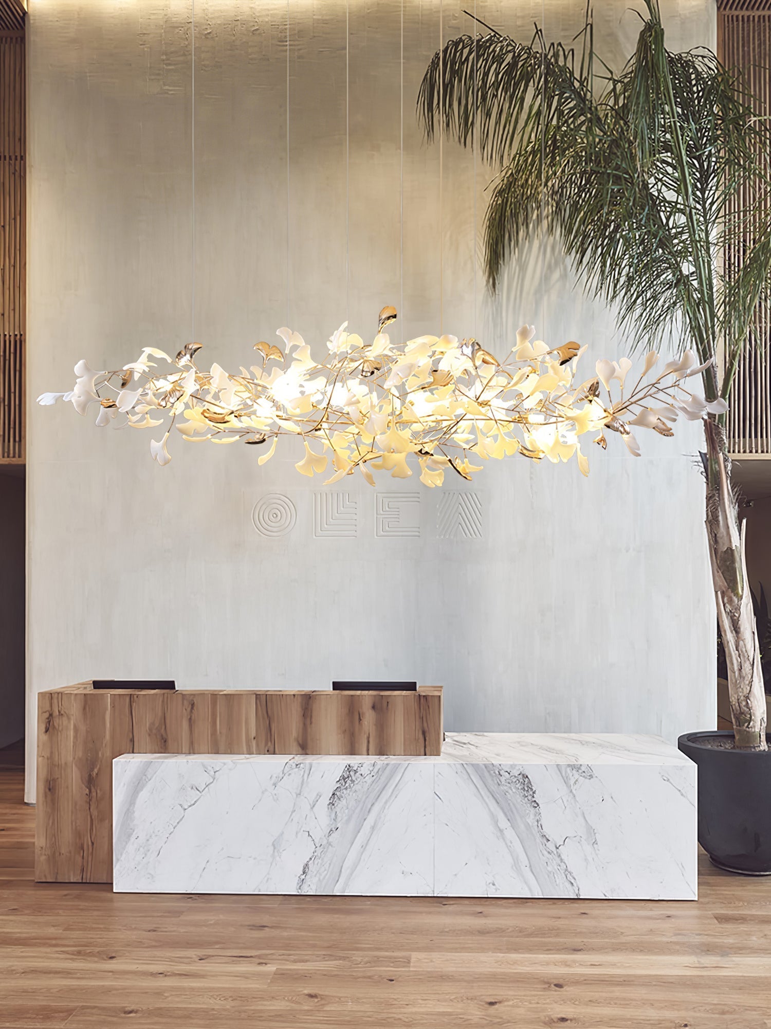 Unoryra Postmodern Luxury Ginkgo Cloud Ceramics Chandelier - Letslighting