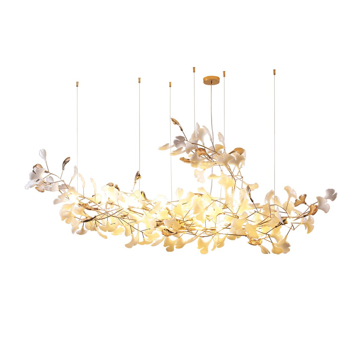 Unoryra Postmodern Luxury Ginkgo Cloud Ceramics Chandelier - Letslighting