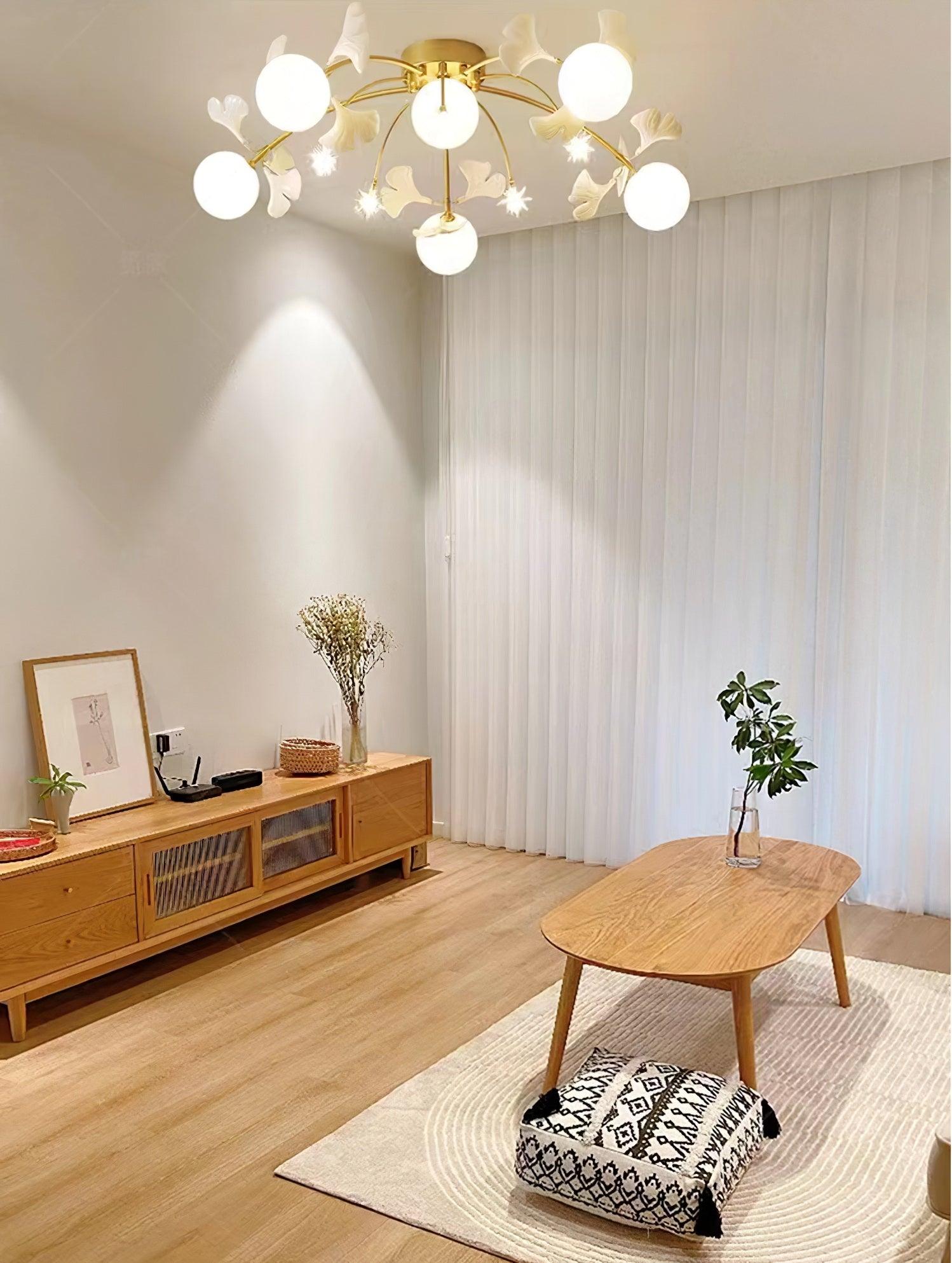 Lustra Ceiling Lamp Ginkgo Glass for Living Room - Letslighting