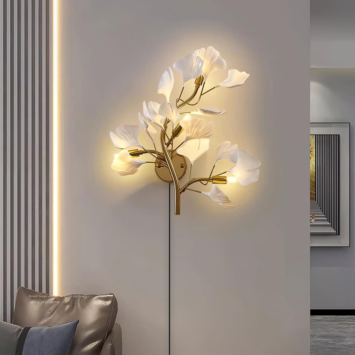 Wall Lamp Plug In Acrylic Floral Light Fixture French Elegant - Letslighting