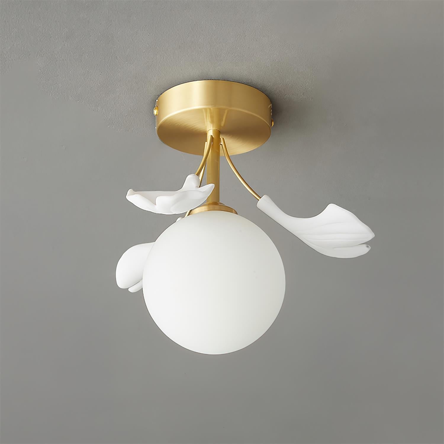 Ginkgo Rosalia Ceiling Lamp Leaf Petal Brass Modern - Letslighting
