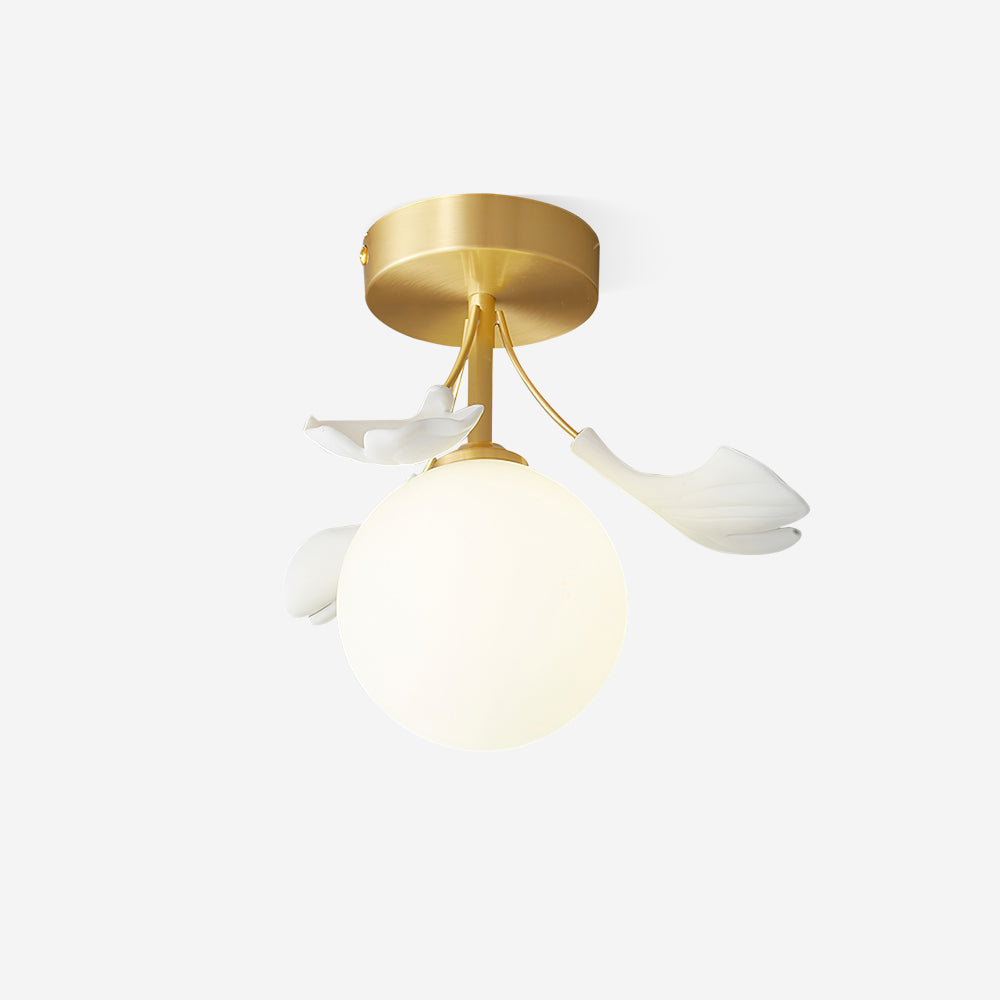 Ginkgo Rosalia Ceiling Lamp Leaf Petal Brass Modern - Letslighting