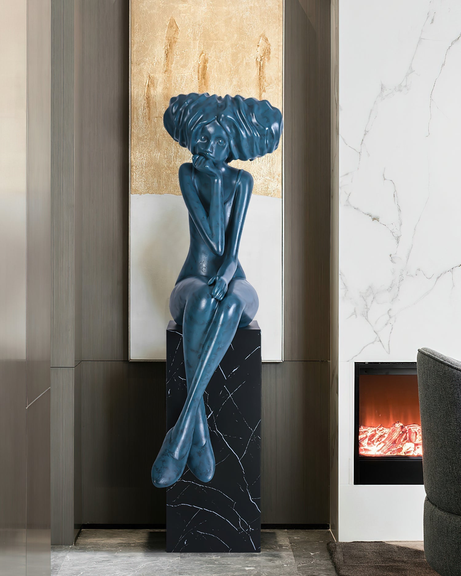 Lumenova Sculpture Girl Meditate Artistic - Letslighting