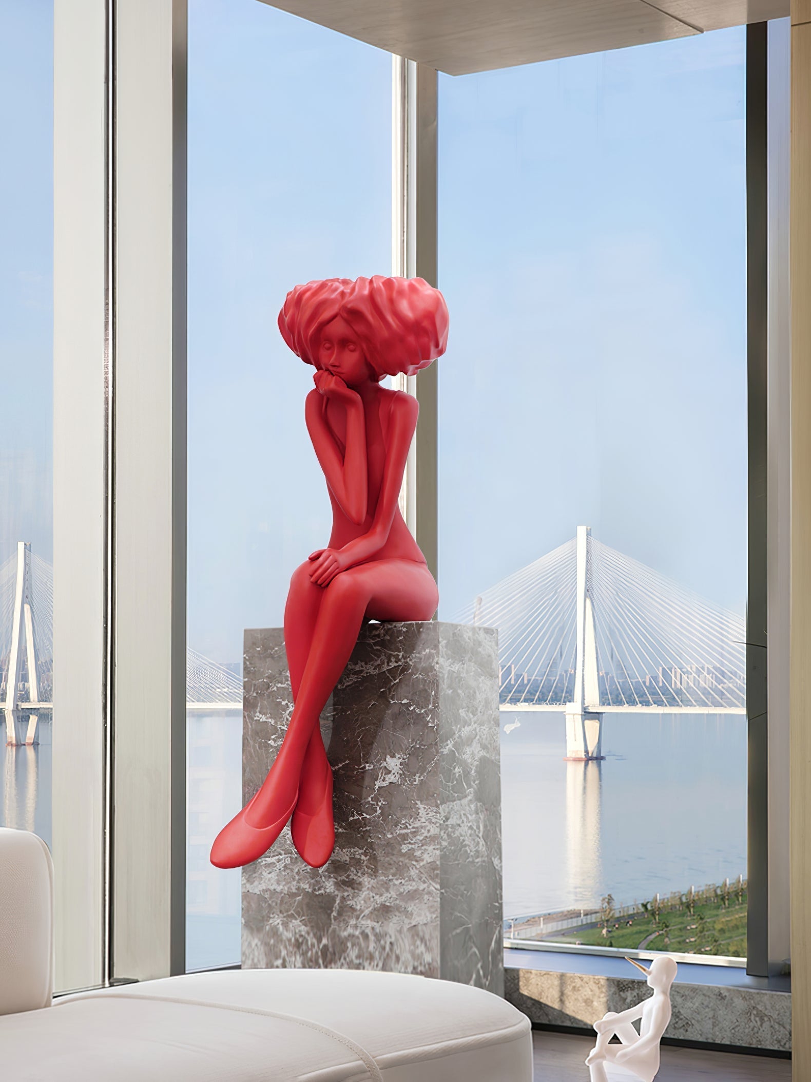 Lumenova Sculpture Girl Meditate Artistic - Letslighting