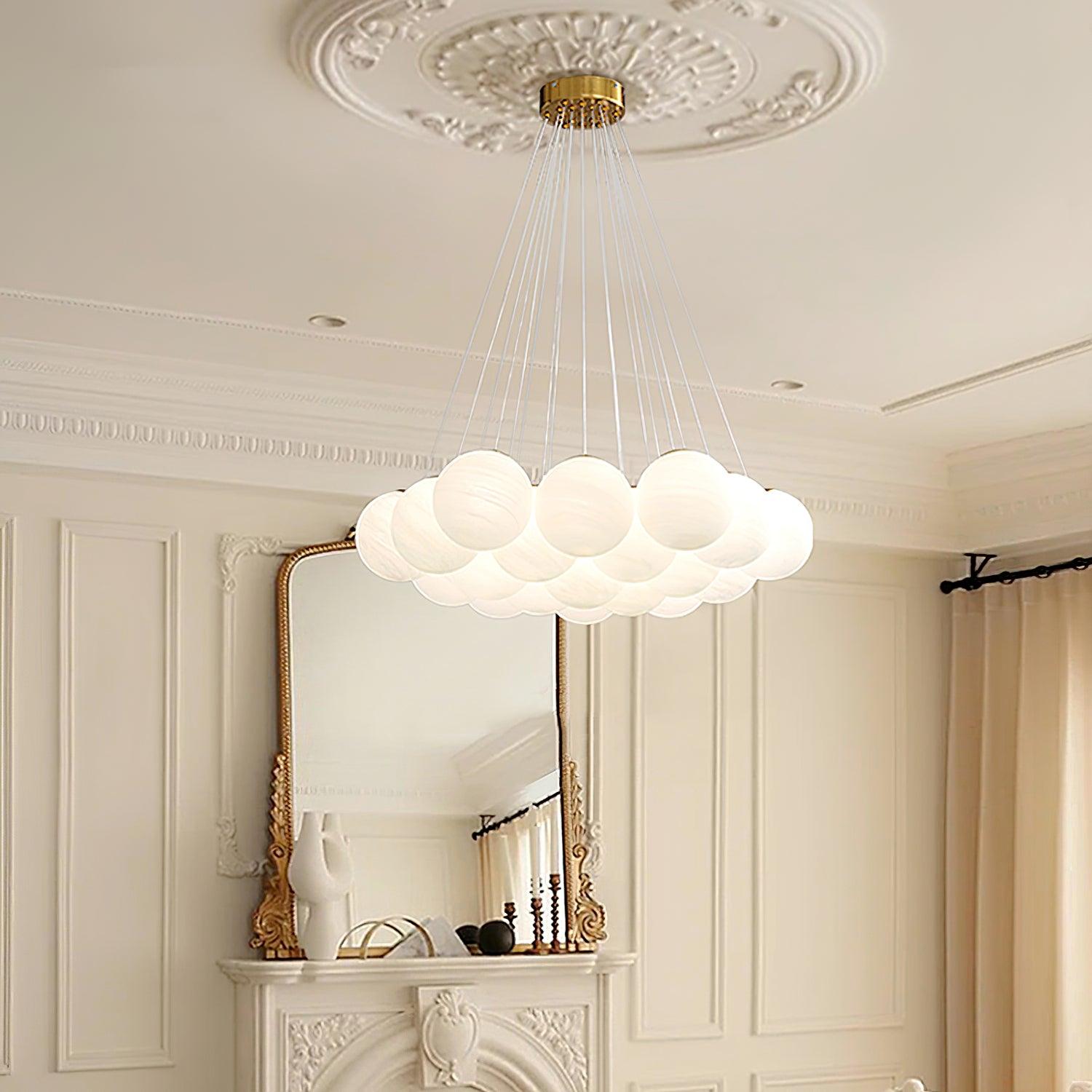 Lustra Chandelier Glass Cluster Frosted Glass - Letslighting
