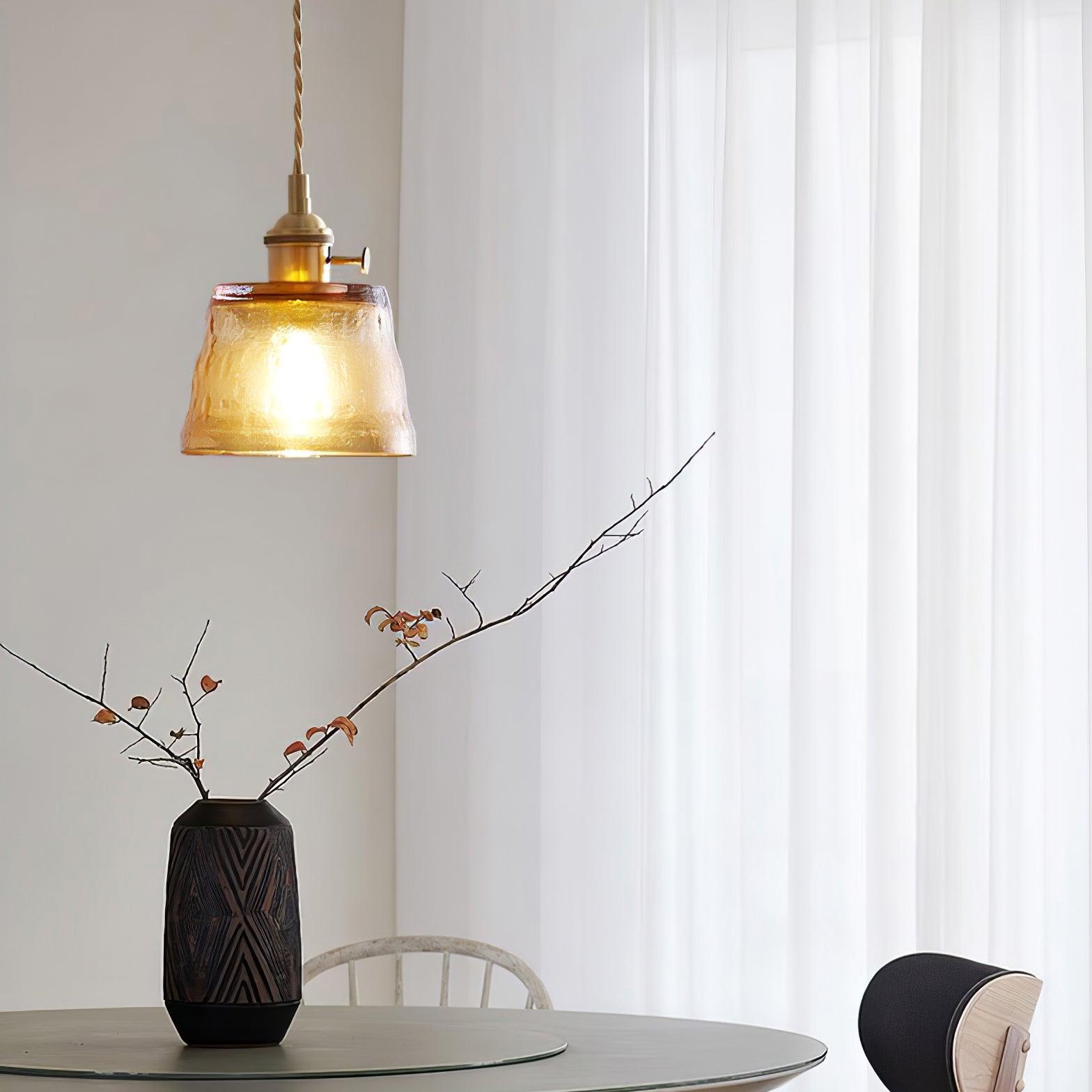 Lustra Pendant Lamp Copper Glass for Dining - Letslighting