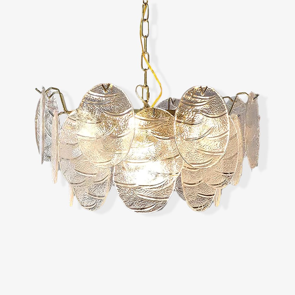 Lustra Chandelier Glass Disc Gold - Letslighting